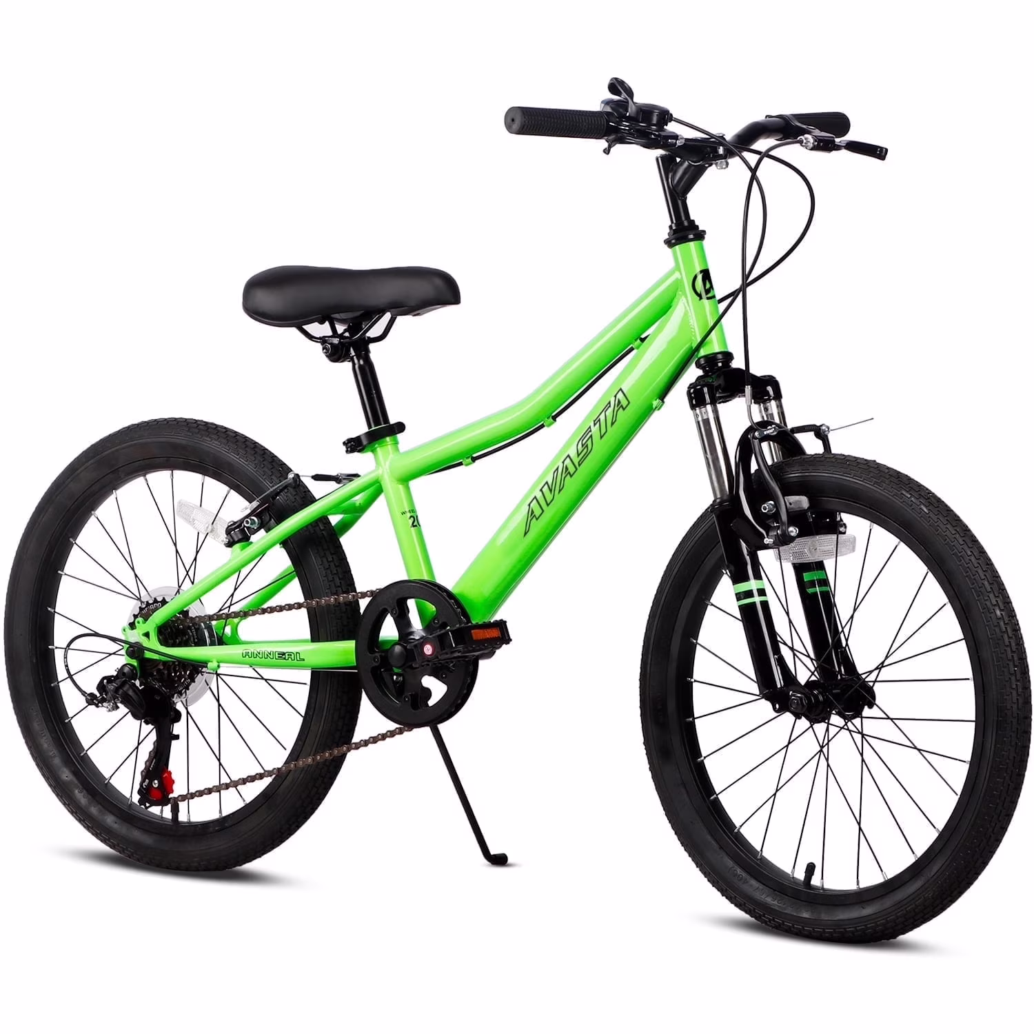 AVASTA 20'' Big Kids Mountain Bike for Age 6 7 8 9 10 11 12 Years Old Boys Girls Teen with Suspension Fork Front & Rear Dual Hand Brakes 6 Speeds Drivetrain, Cyan
