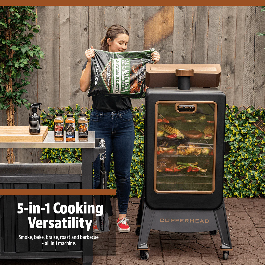 Pit Boss Copperhead 1300 Sq in Vertical Wood Pellet Smoker - Onyx Edition