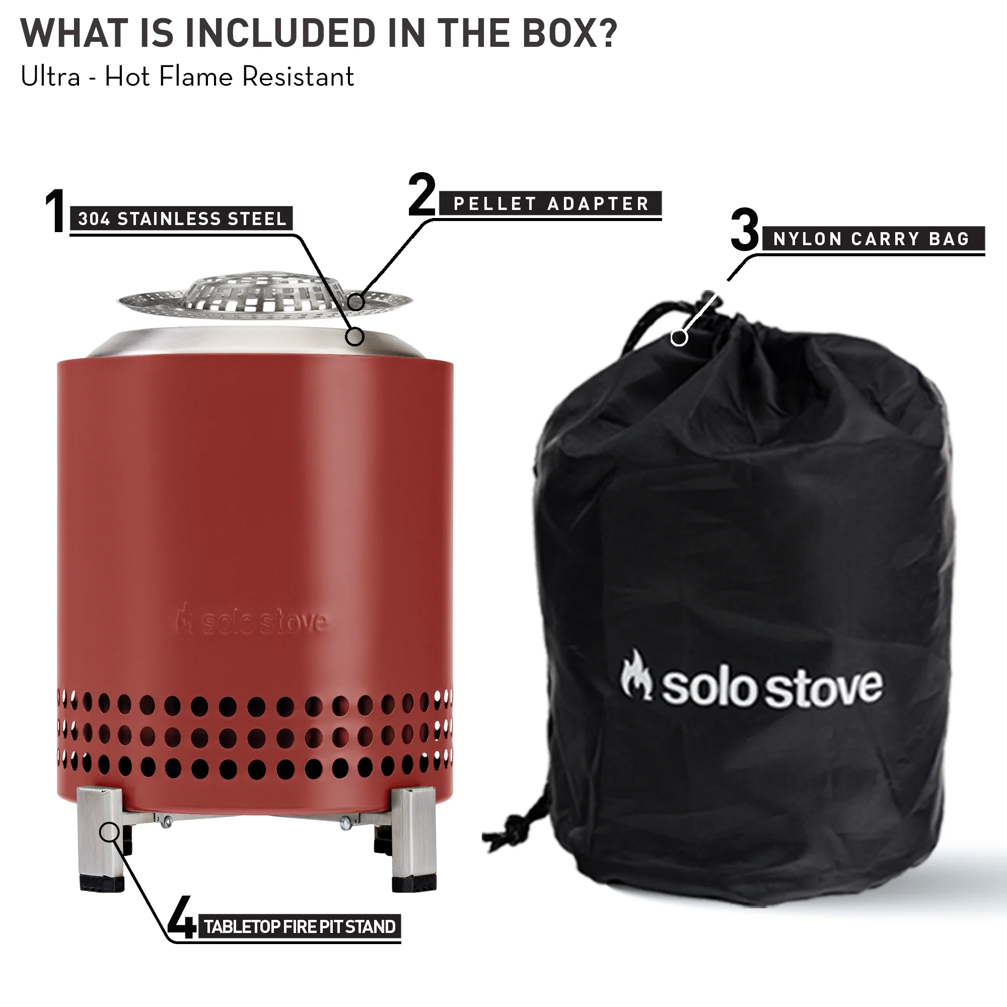 Solo Stove Mesa XL Tabletop Fire Pit with Stand | Low Smoke Outdoor Mini Fire for Urban & Suburbs | Fueled by Pellets or Wood, Stainless Steel, With Travel Bag, H: 8.6