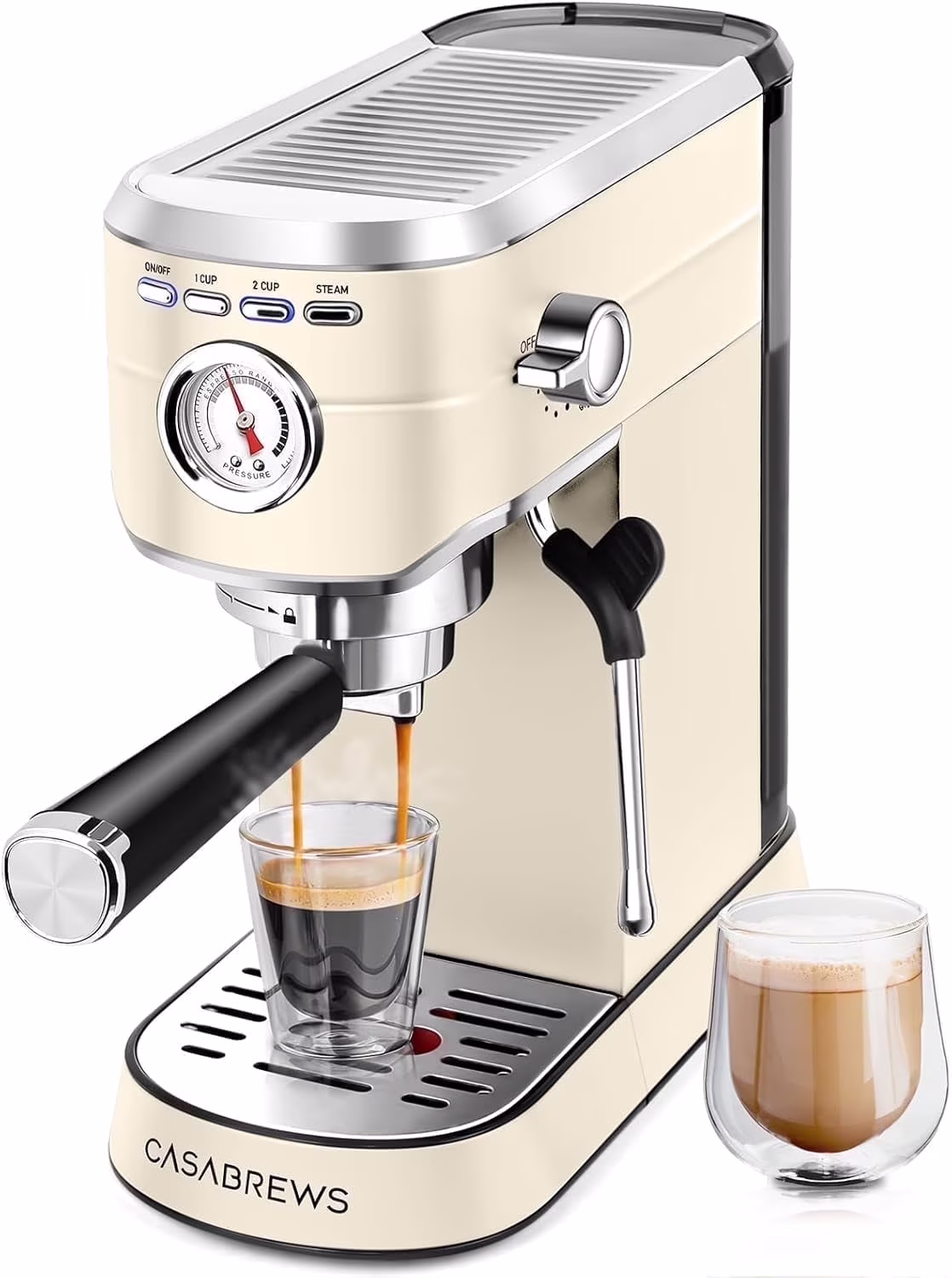 CASABREWS CM5418 20-Bar Espresso Machine and Coffee Maker, Silver