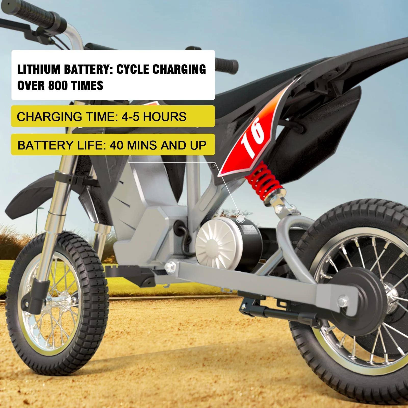 Hiboy DK1 Electric 300W Dirt Bike, for 3 Years to 13 Years - Blue