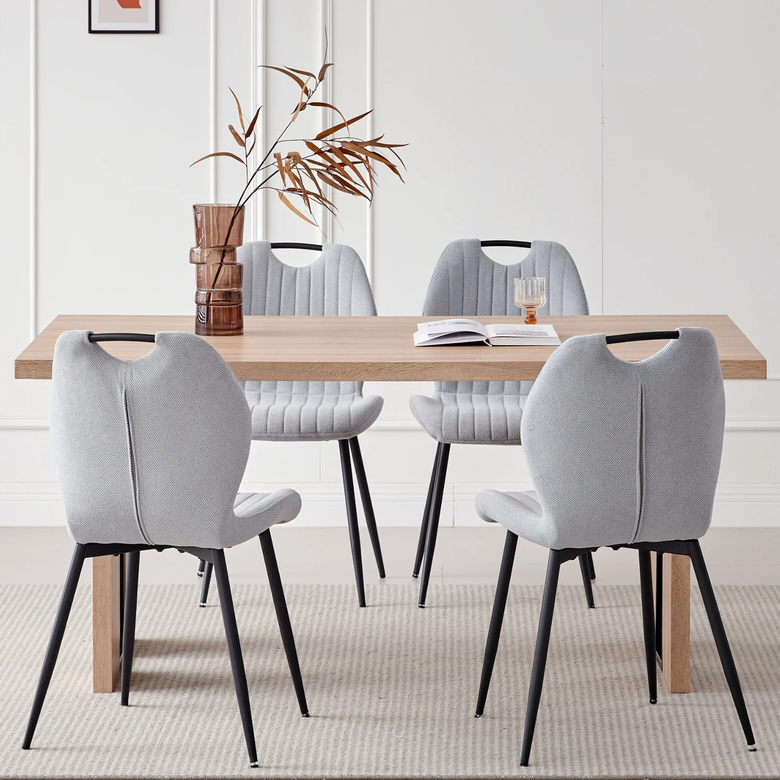 5pcs Rectangle Dining Table Chairs Set for 4, 63