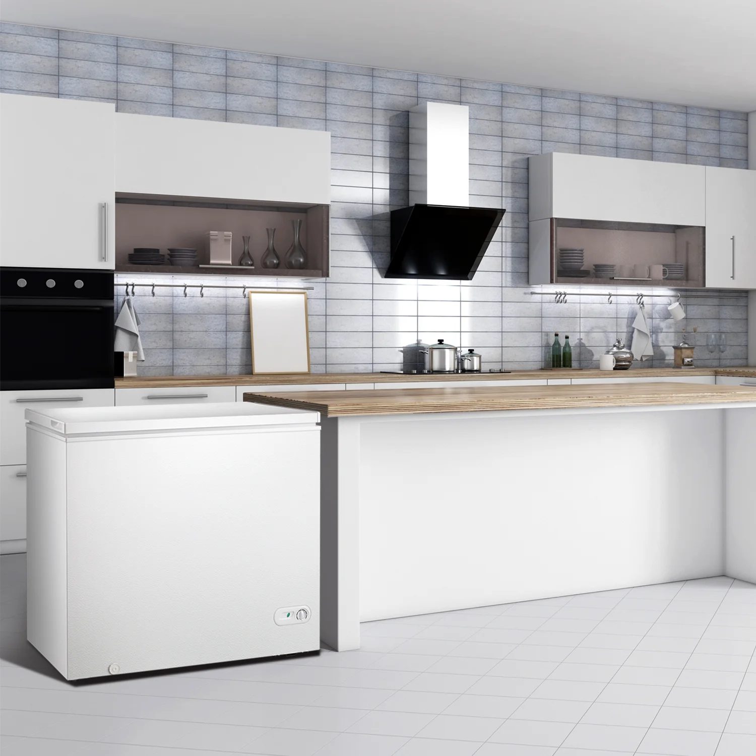 WAA 7.0 Cubic Feet Chest Freezer with 3 Removable Basket, Free Standing Top Open Door Compact Deep Freezer with Adjustable Temperature for Home/Kitchen/Office/Garage/Bar (7.0 Cu.Ft, Black)