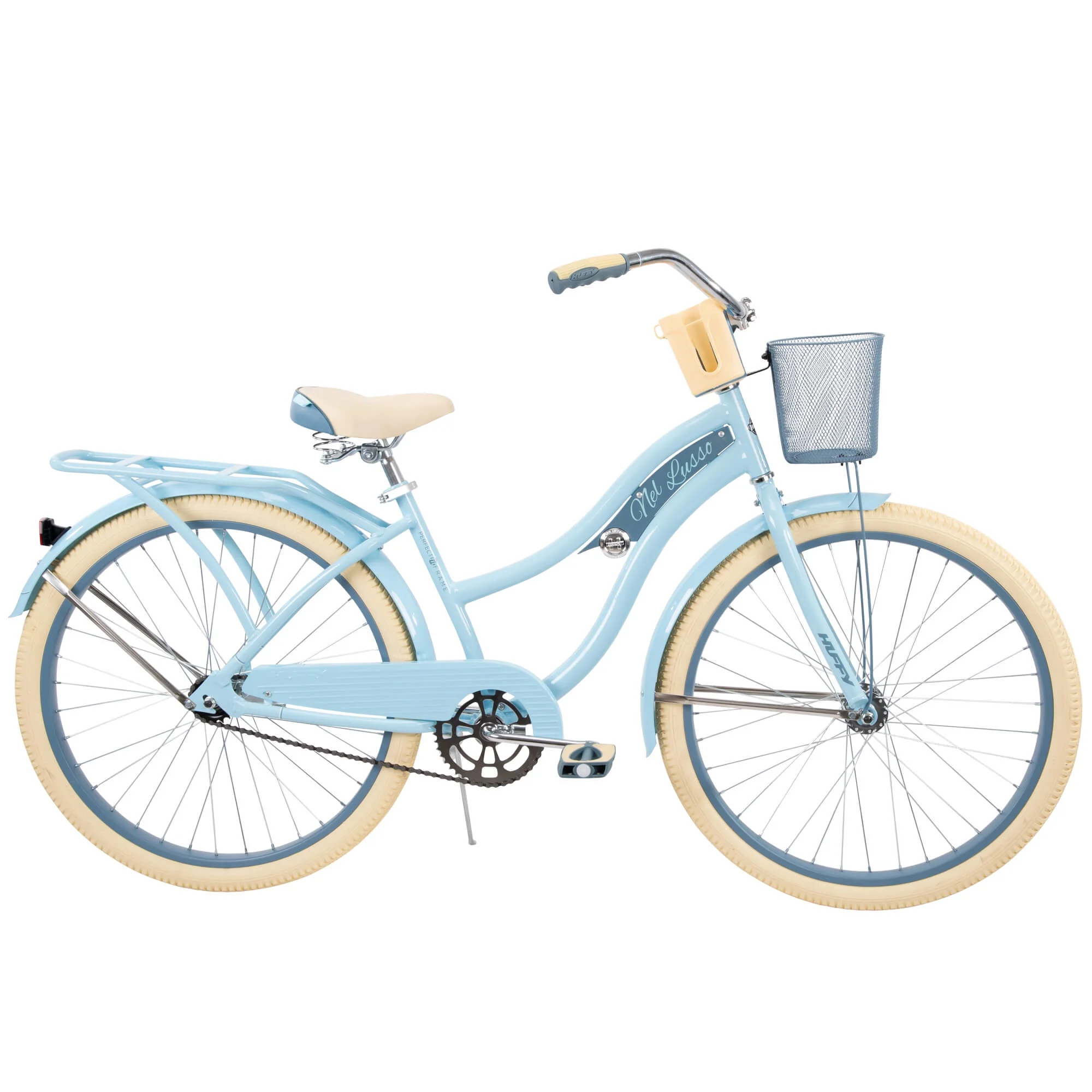 Nel Lusso Classic Cruiser Bike with Perfect Fit Frame, Women's, Light Blue, 26 Inch