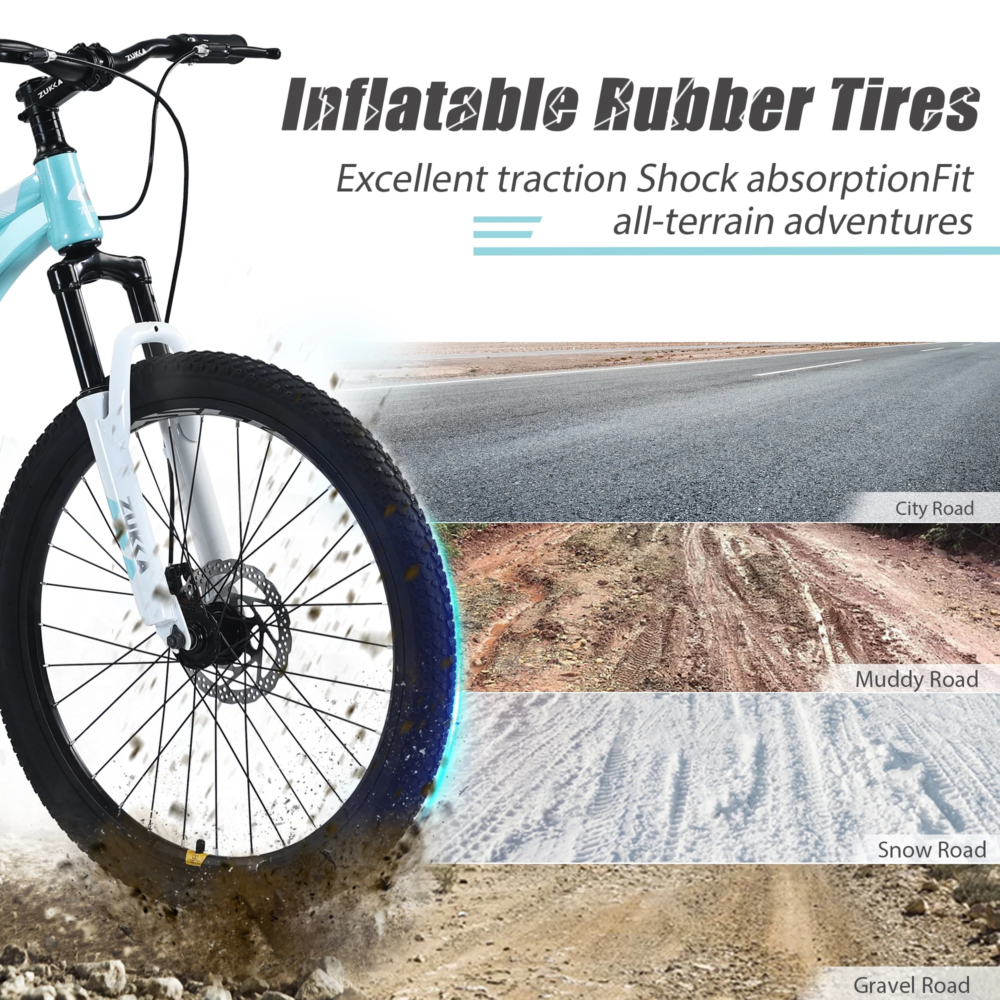 20-Inch Mountain Bike with Suspension Fork, Adjustable Saddle & Disc Brakes,Pink