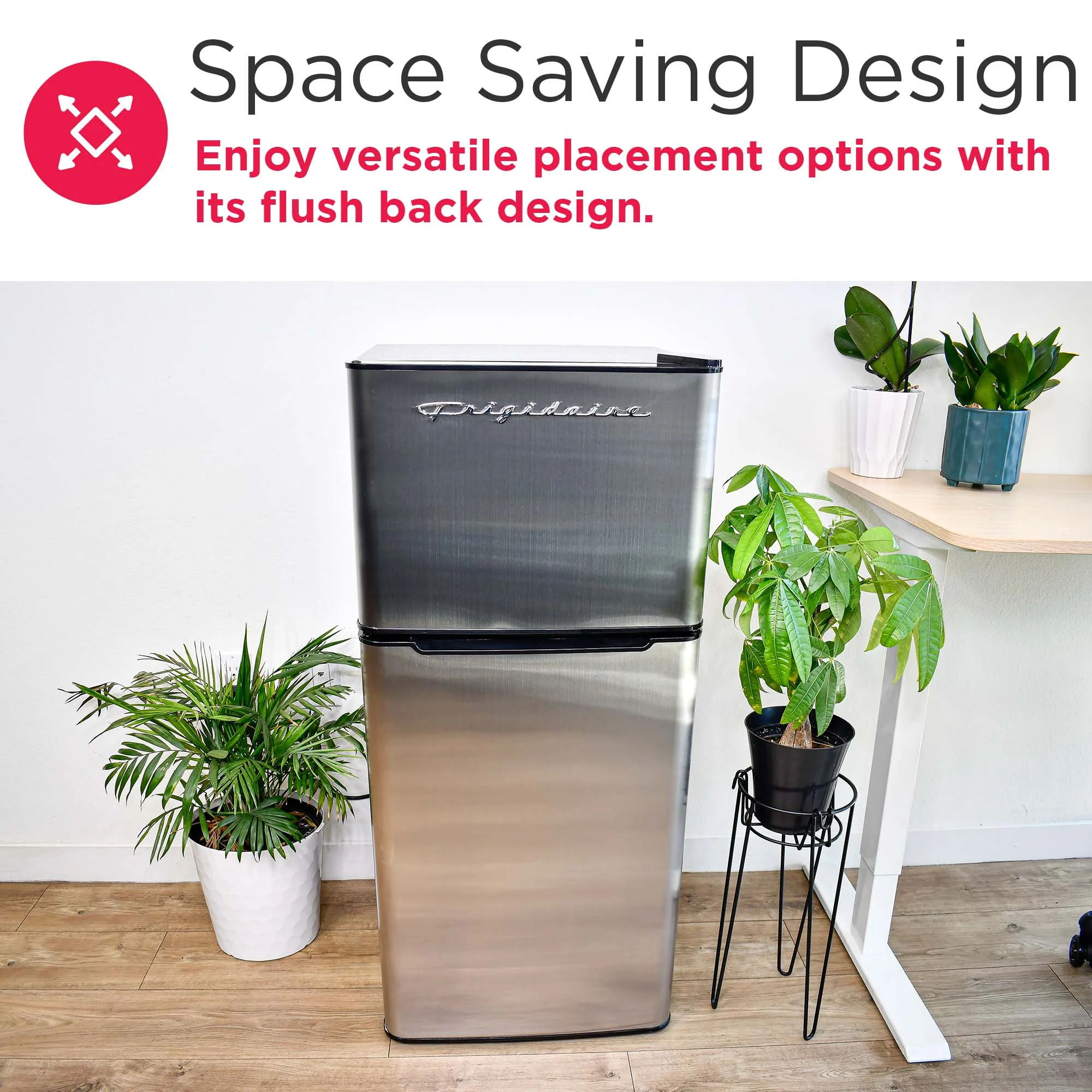 Frigidaire, 4.5 Cu. ft., 2 Door Compact Refrigerator-Chrome Trim, EFR451, Platinum