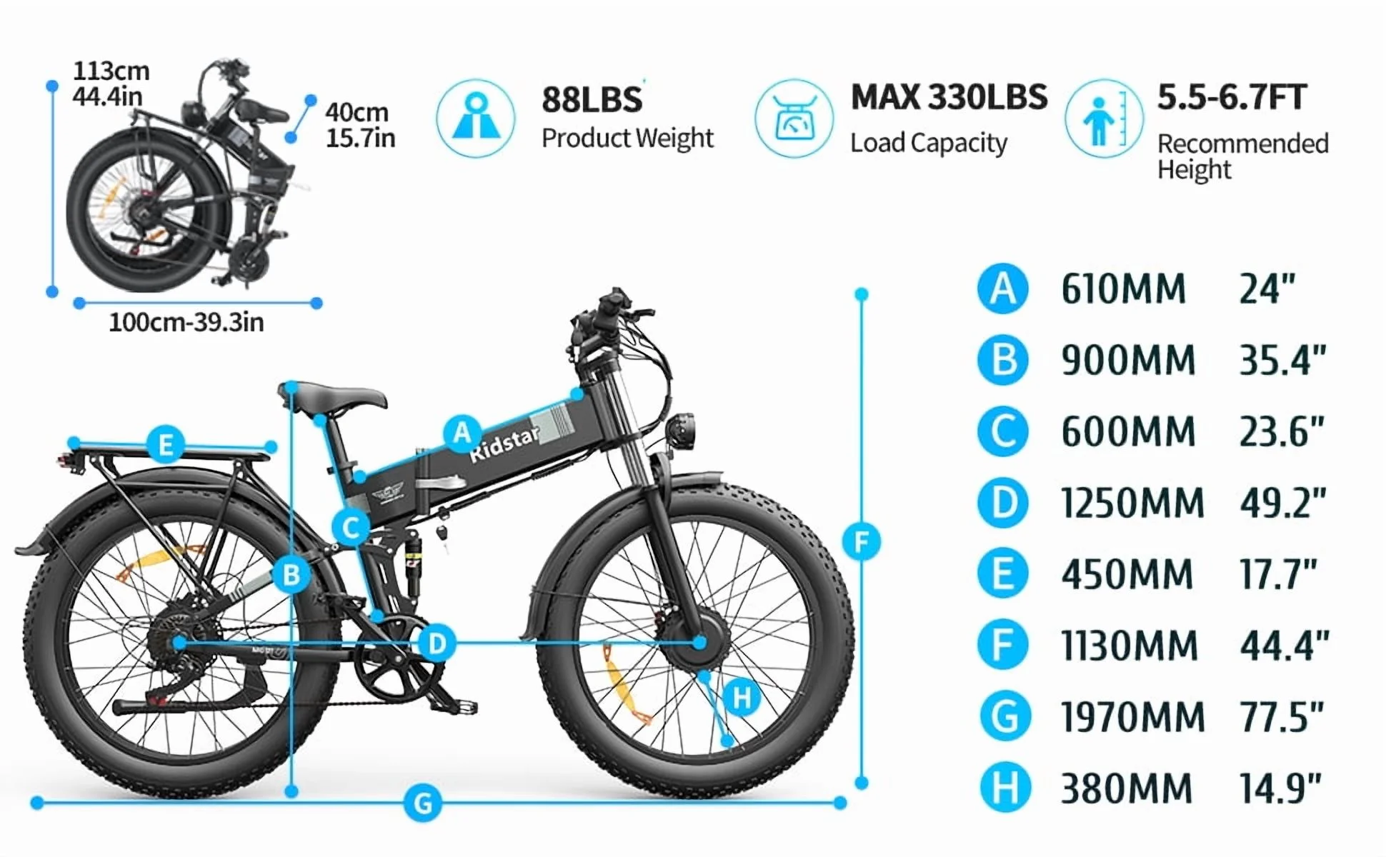 Dual Motor PEAK 3000W Electric Bike for Adults,31mph 48V 23Ah Electric Bicycle,26
