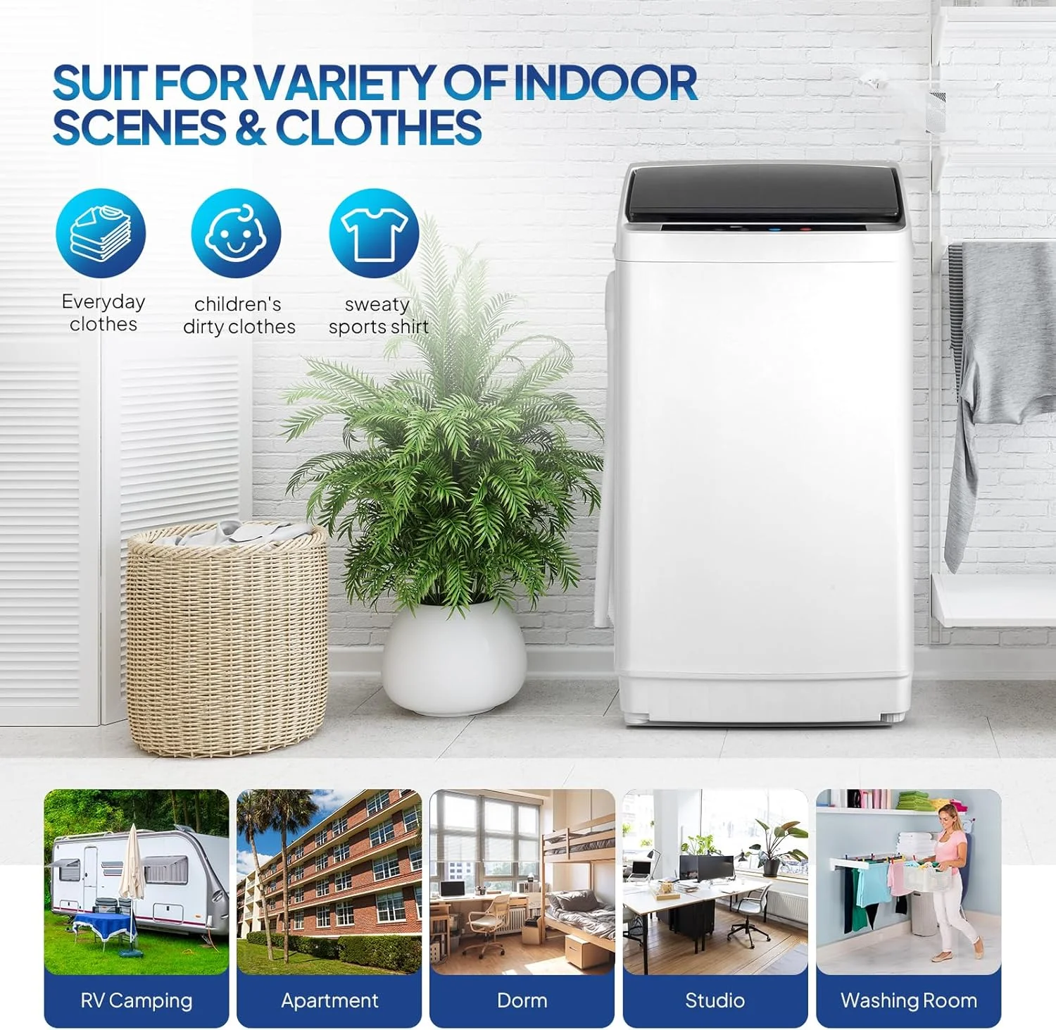 VINGLI 25LBS Full-Automatic Electric Laundry Machine�� Portable Washing Machine with Stainless Steel Drum, 110V Compact Washer, Washer and Dryer Combo for Apartment, Dorms, RV, Grey