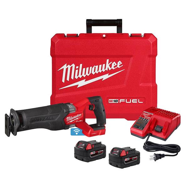 M18 FUEL ONE-KEY 18V Lithium-Ion Brushless Cordless SAWZALL Reciprocating Saw Kit with Two 5.0 Ah Batteries, Case