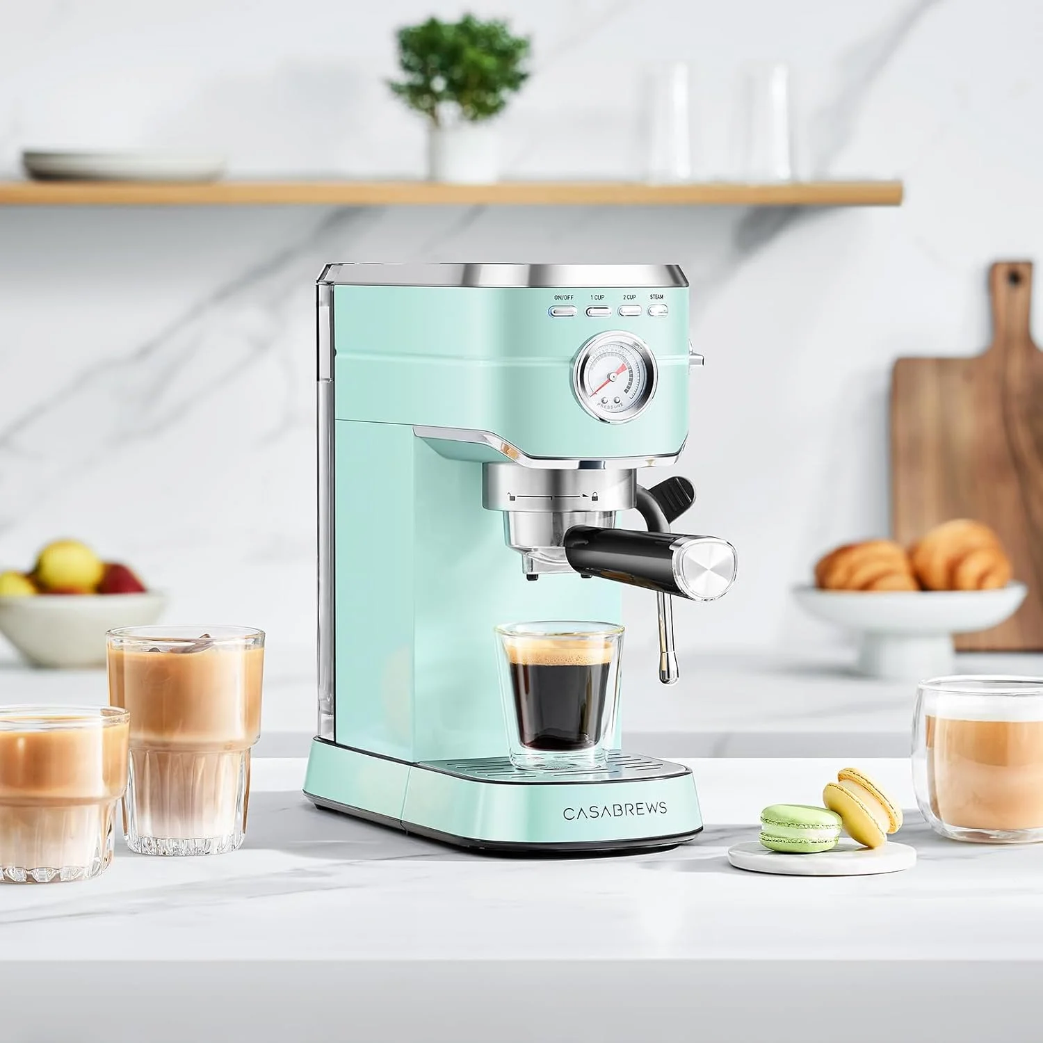 CASABREWS CM5418 20-Bar Espresso Machine and Coffee Maker, Silver