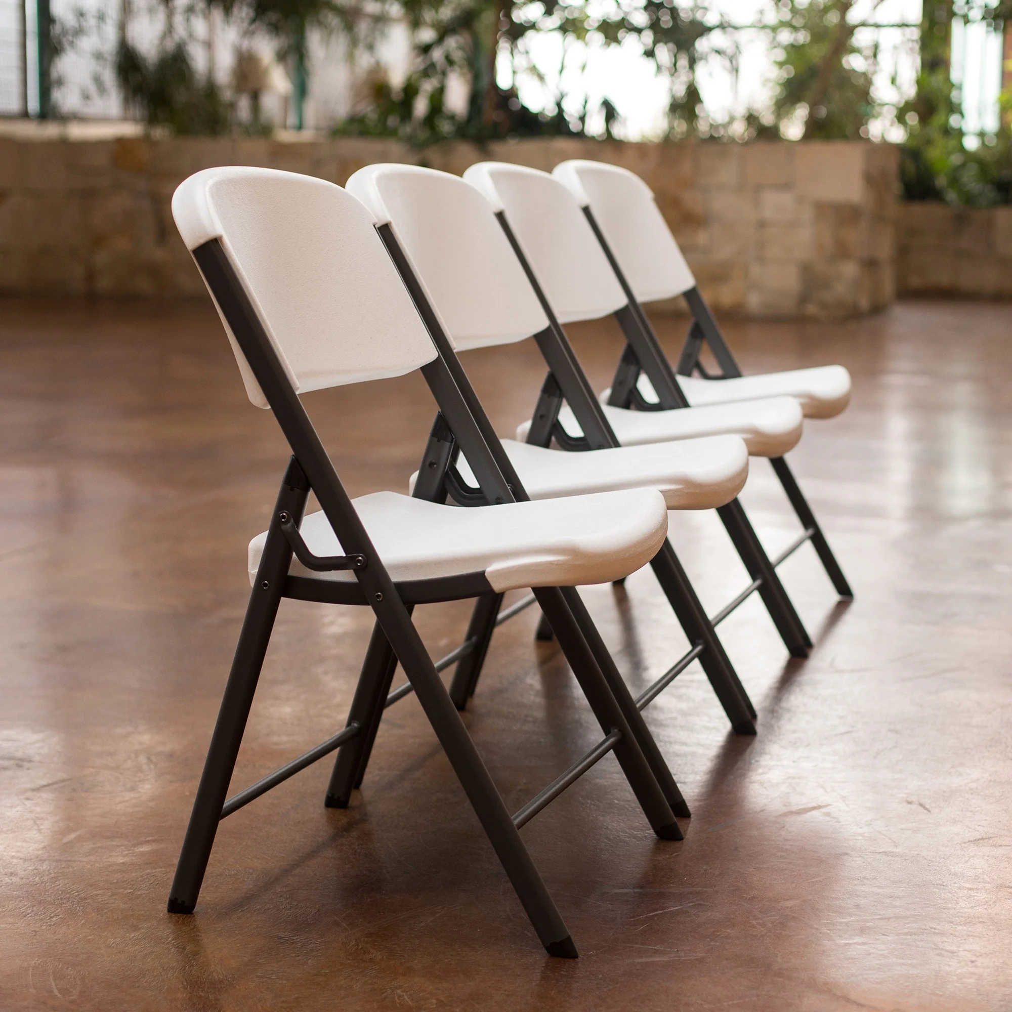 Lifetime Folding Chair, Indoor/Outdoor Commercial, White Granite, 4 Pack (42804)