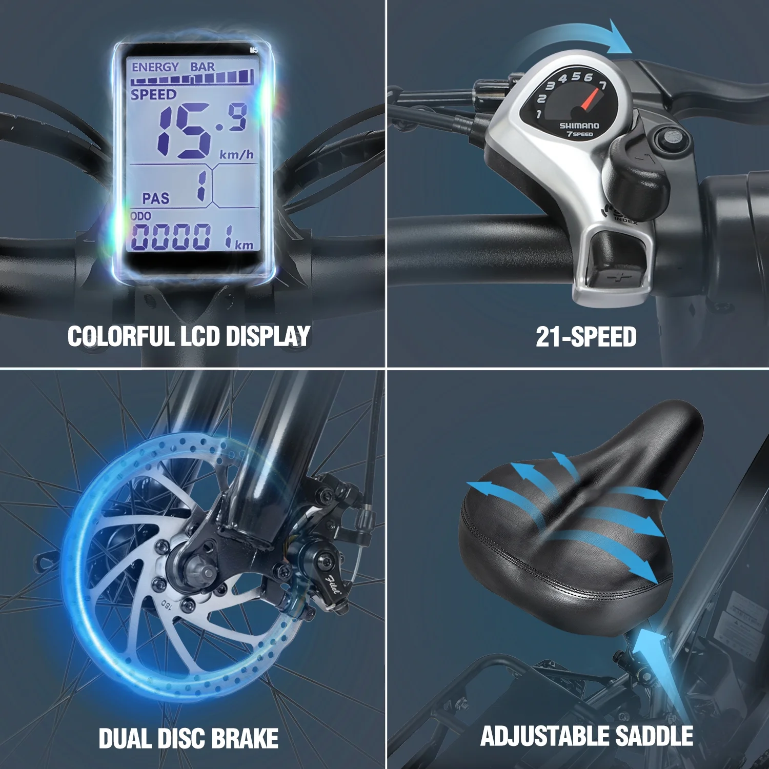 Dual Motor PEAK 3000W Electric Bike for Adults,31mph 48V 23Ah Electric Bicycle,26