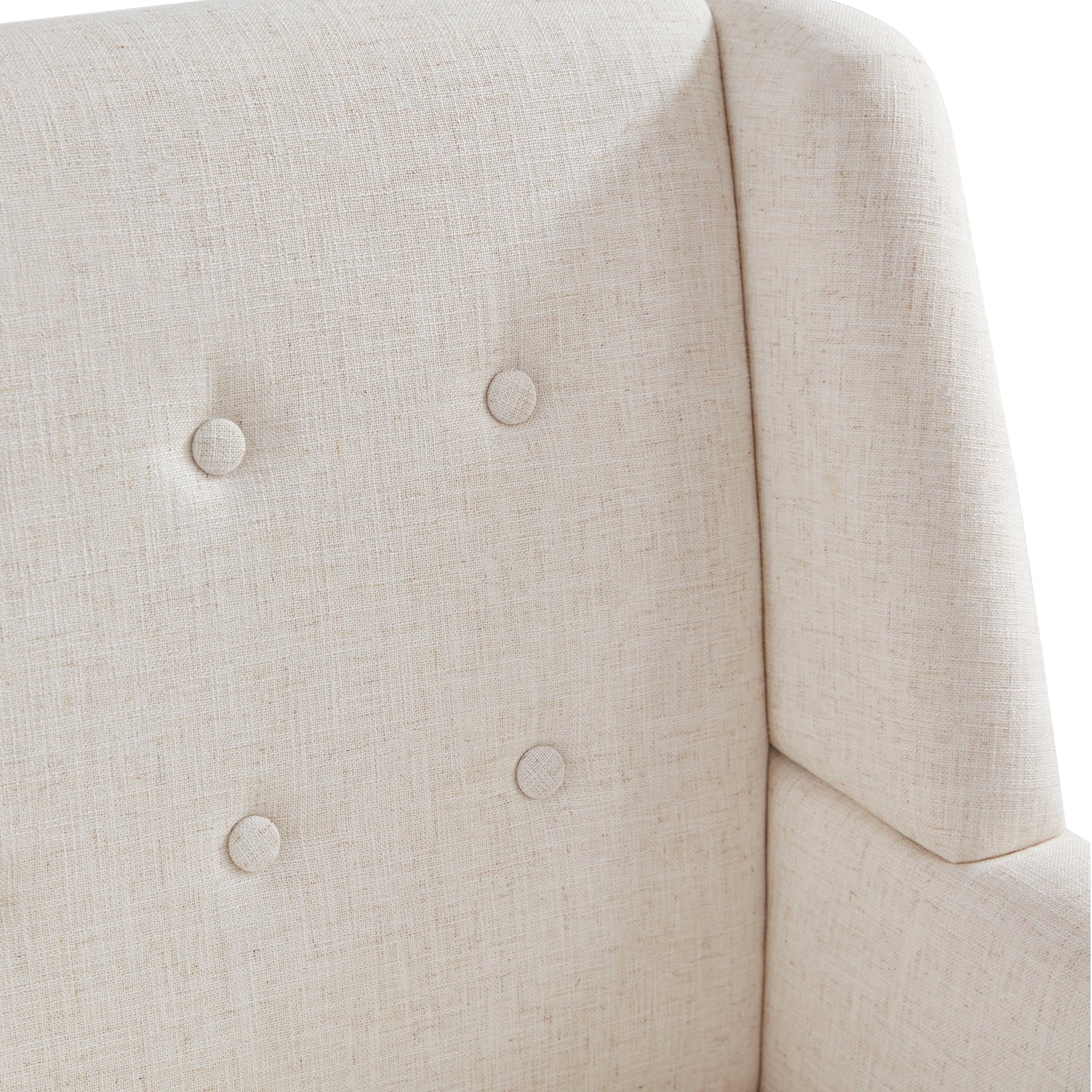 HUIMO  Accent Chair, Button-Tufted Upholstered  Living Room Chairs,  Mid Century Modern Comfy Reading Chairs for Bedroom, Living Room, Beige