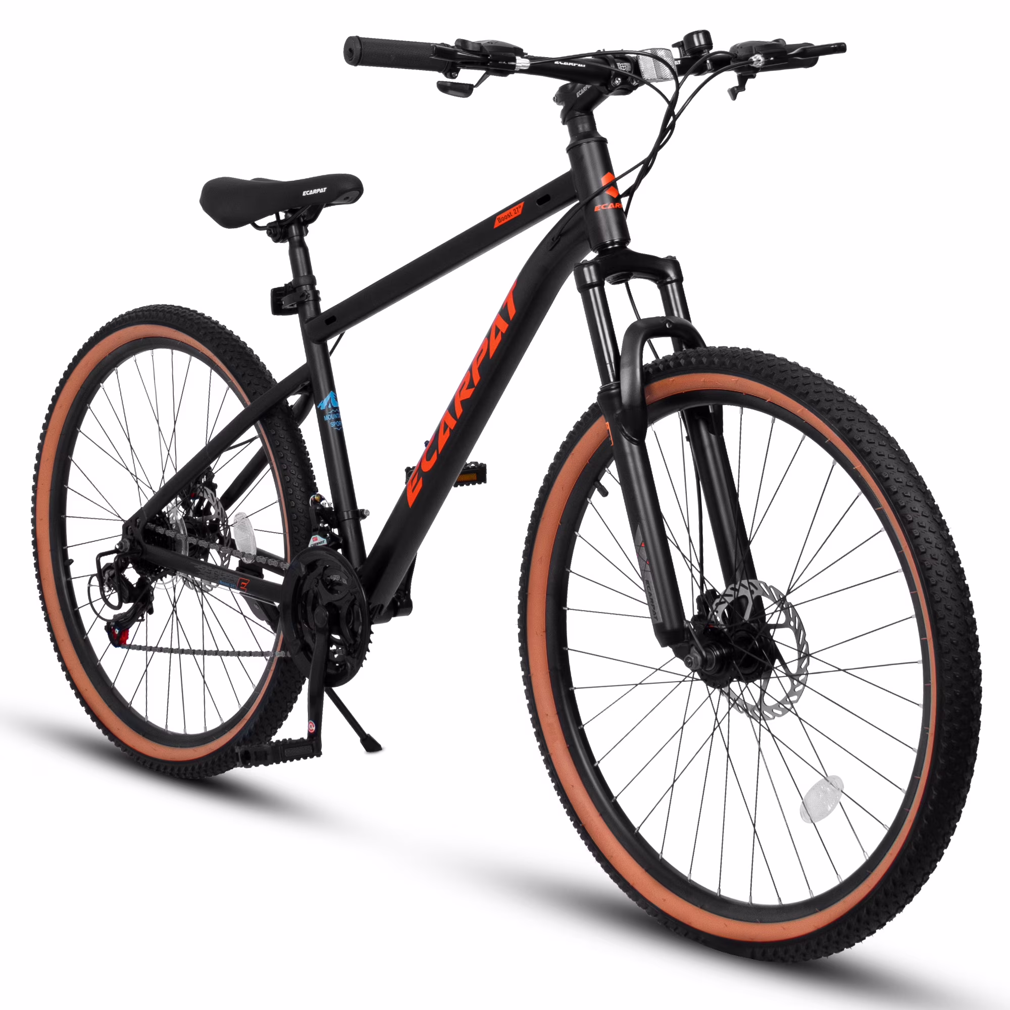 27.5 Inch Mountain Bike for Adults, Durable High Carbon Steel Frame, Disc Brakes, Stylish Brown Edge Tires, Ideal for Commuting and Outdoor Exploration
