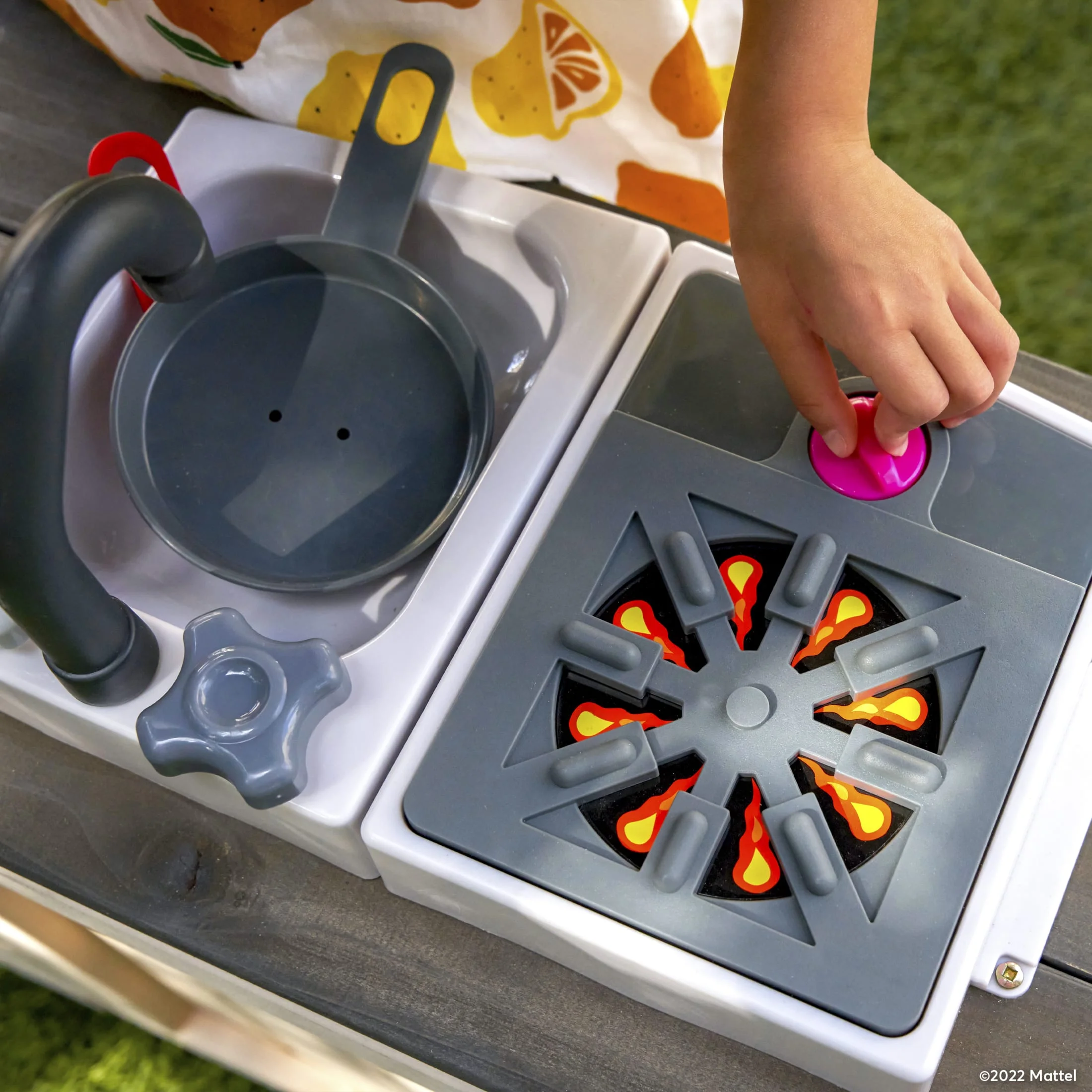 KidKraft Barbie? Seaside Wooden Outdoor Playhouse with Attachable Doll Table and Chairs