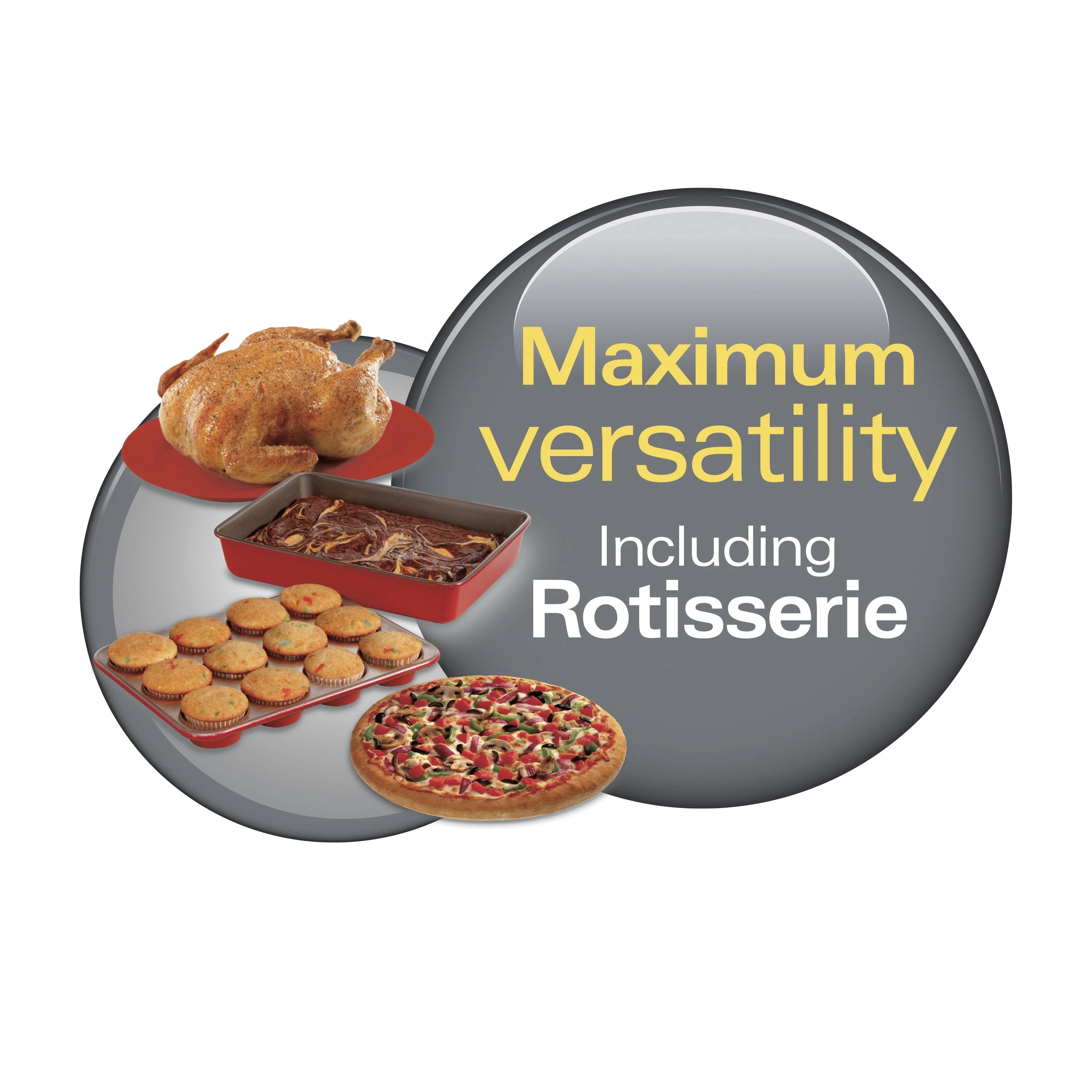 Hamilton Beach Countertop Oven with Convection and Rotisserie, Baking, Broil, Extra Large Capacity, Silver, 31100D