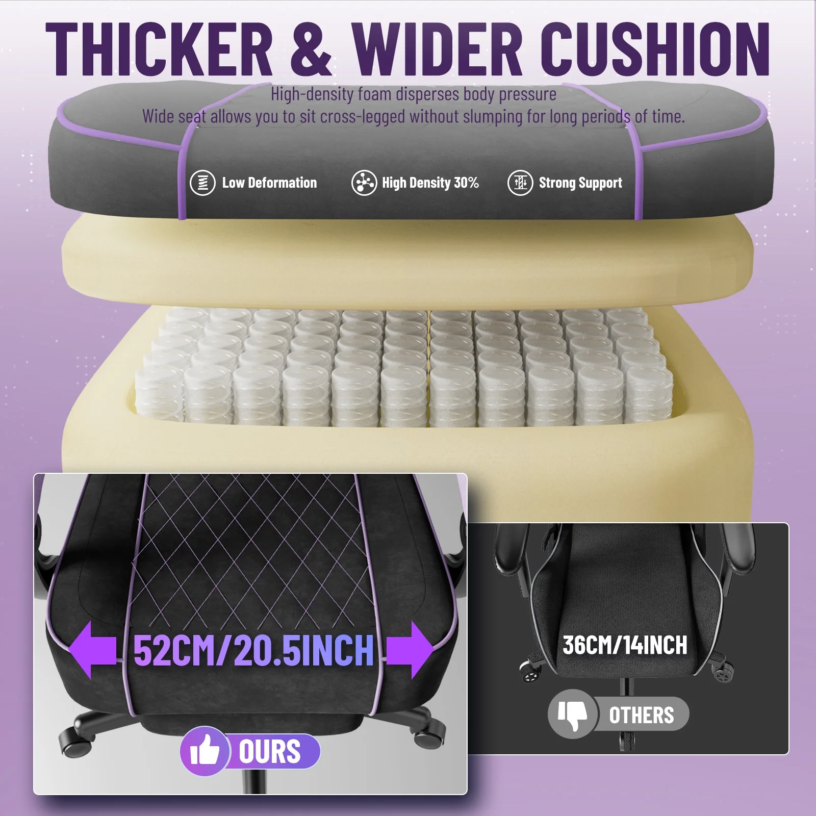 SOONTRANS Gaming Chair for Adults, Velvet Fabric High Back Comfortable Video Game Chair with Footrest and Massage Lumbar Cushion, Racing Computer Desk Chair, Ergonomic Gamer Chair, Black/Grey