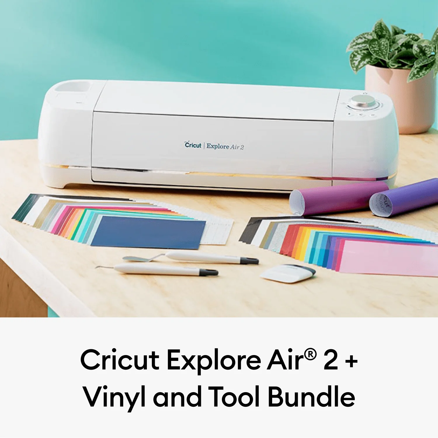 Cricut Explore Air 2 Bundle Cutting Machine  with 100 Pieces of  Vinyl and Tools