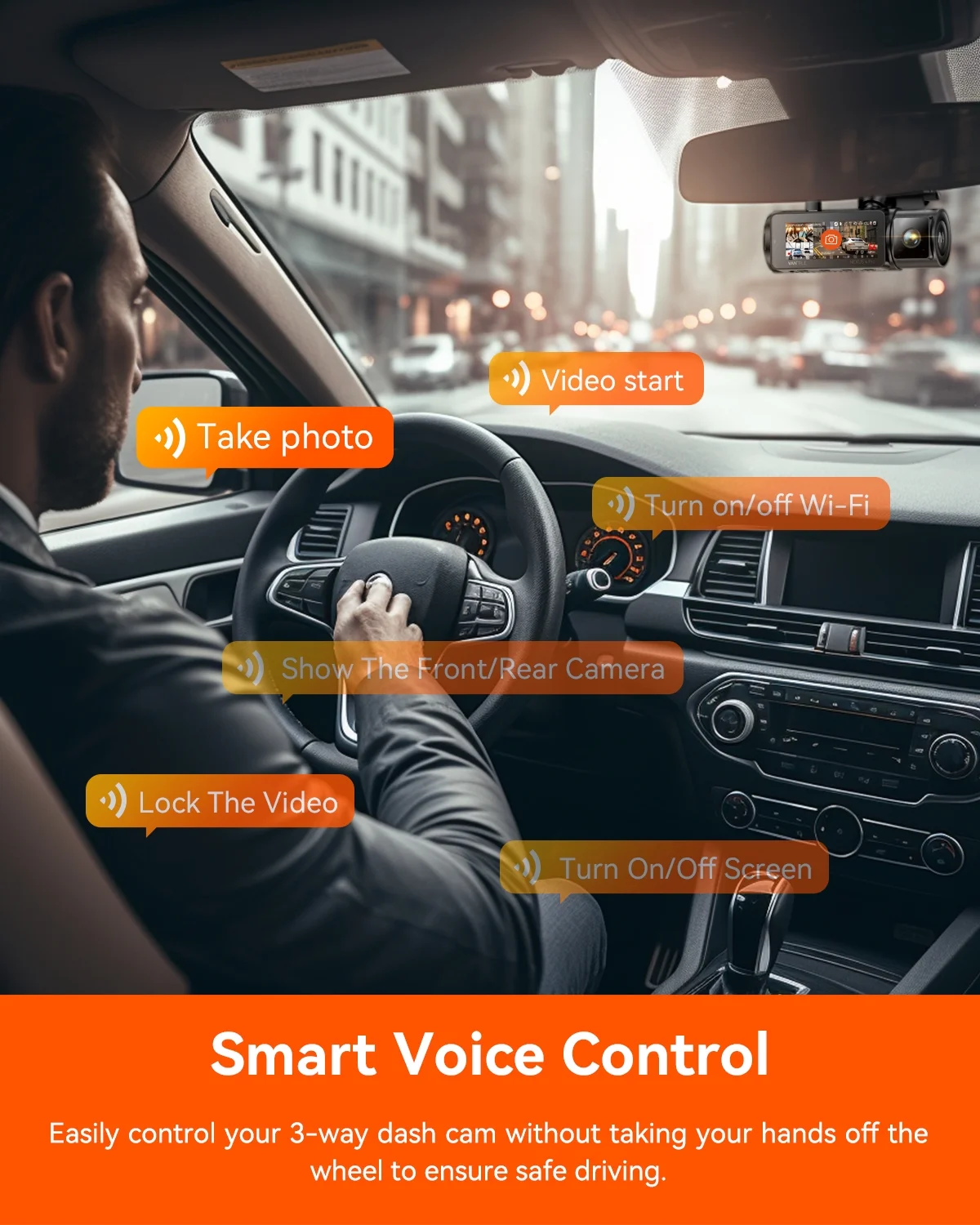 Vantrue Nexus 4  Pro 3 Channel 4K WiFi Dash Cam, STARVIS 2 IMX678 Night Vision, Voice Control, HDR, 24 Hours Parking Mode, Support 512GB Max