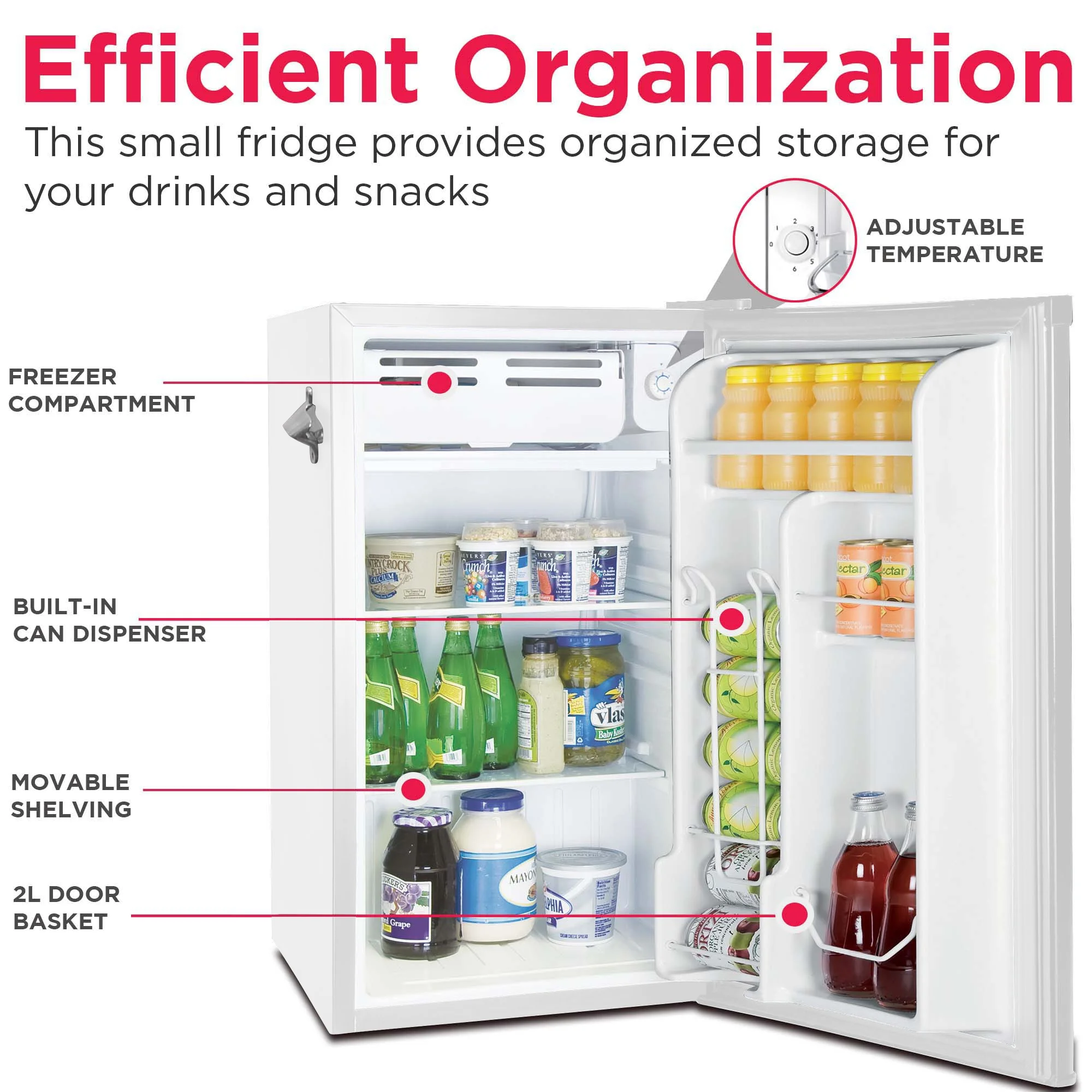 Frigidaire EFR376-C-PINK 3.2-Cu.-Ft. 65-Watt Retro Bar Fridge with Side Bottle Opener (Pink)