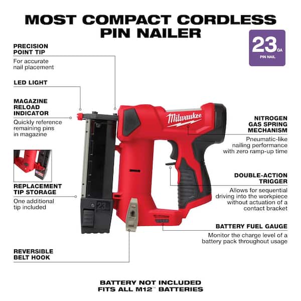 M12 FUEL 12-Volt Cordless Hammer Drill and Impact Driver with M12 23-Gauge Pin Nailer and M12 FUEL Multi-Tool Combo Kit