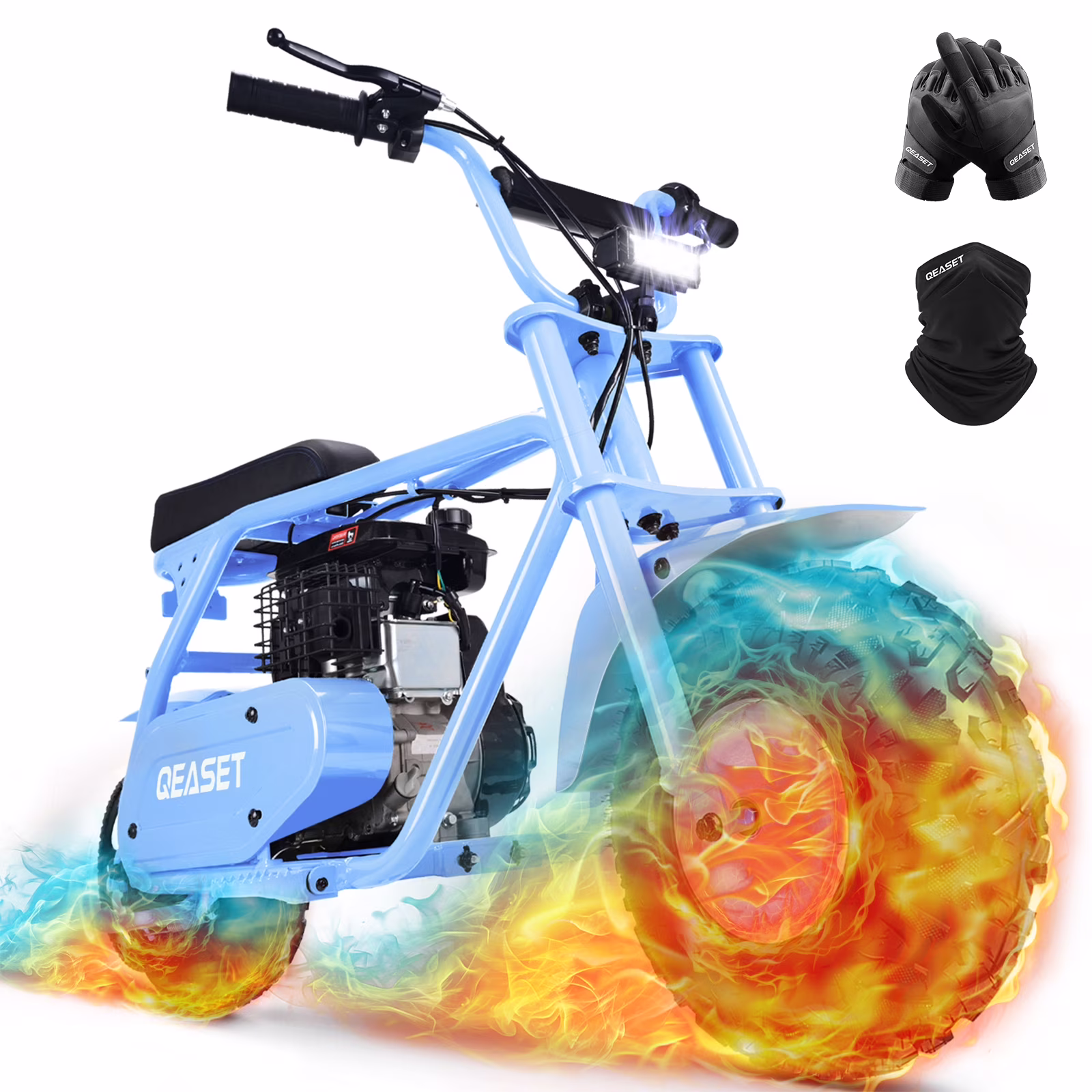 QEASET MB001 Gas Powered Mini Dirt Bike 99CC for Teens and Adults, 25MPH Off Road Motorcycle, Weight Support Up to 200 LBS - Black