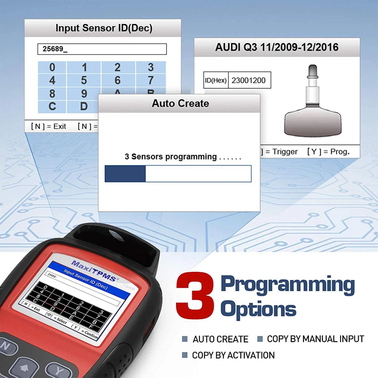 Autel TPMS Relearn Tool TS408, TPMS Reset, Sensor Activation, Program, Key Fob Testing