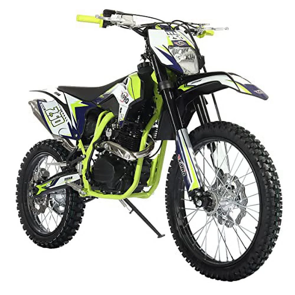 X-Pro Brand New Titan 250cc Gas Pit Dirt Bike with LED Headlight, 5-Speed Manual Transmission, Electric/Kick Start! Big 21