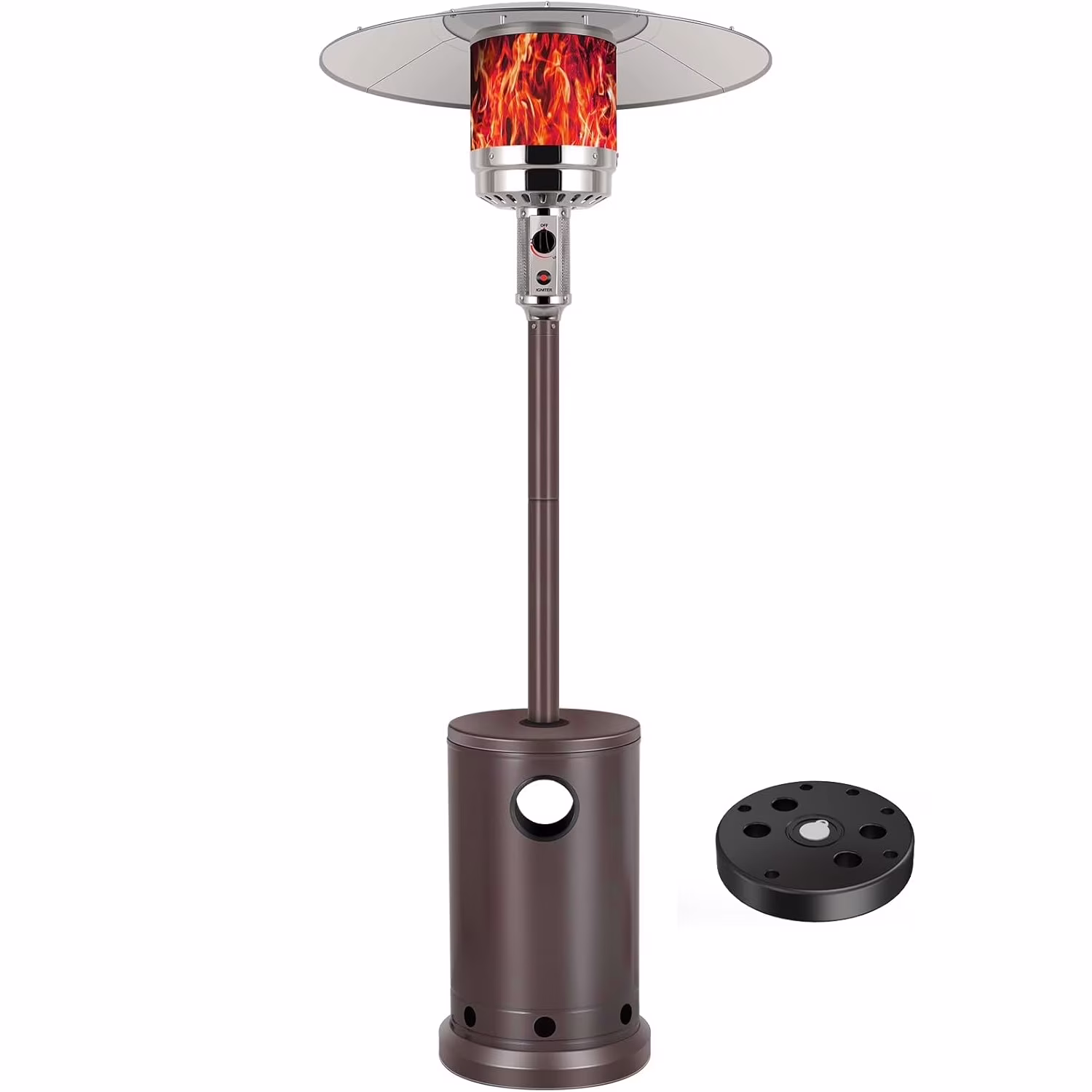 Blorly Propane Heater, 48,000 BTU Outdoor Heaters with Auto-off Safety Protection, Double-Layer Stainless Steel with Wheels
