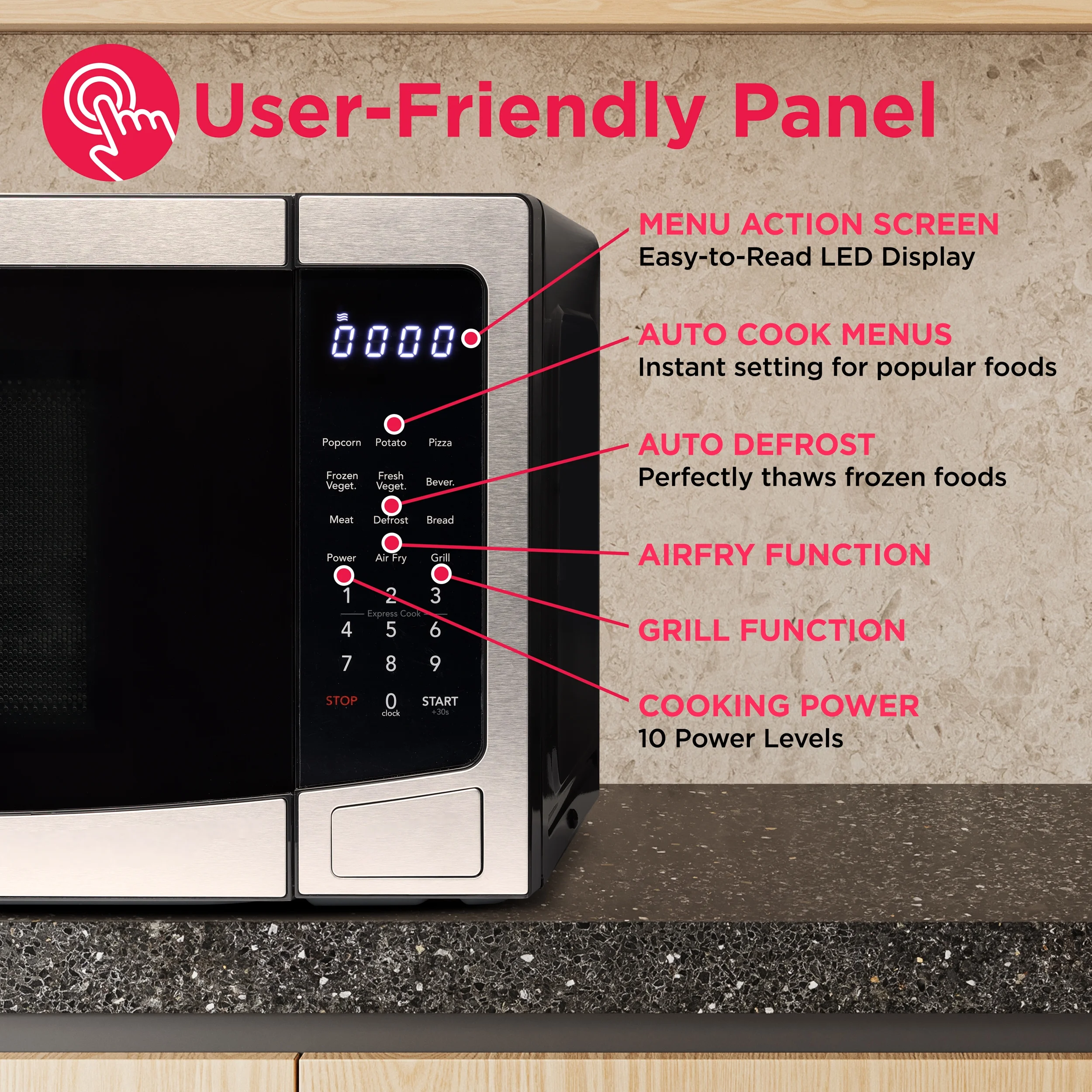 Frigidaire 3-In 1 Countertop Microwave Oven / Air Fryer / Convection, 1.1 Cu. Ft., Stainless Steel