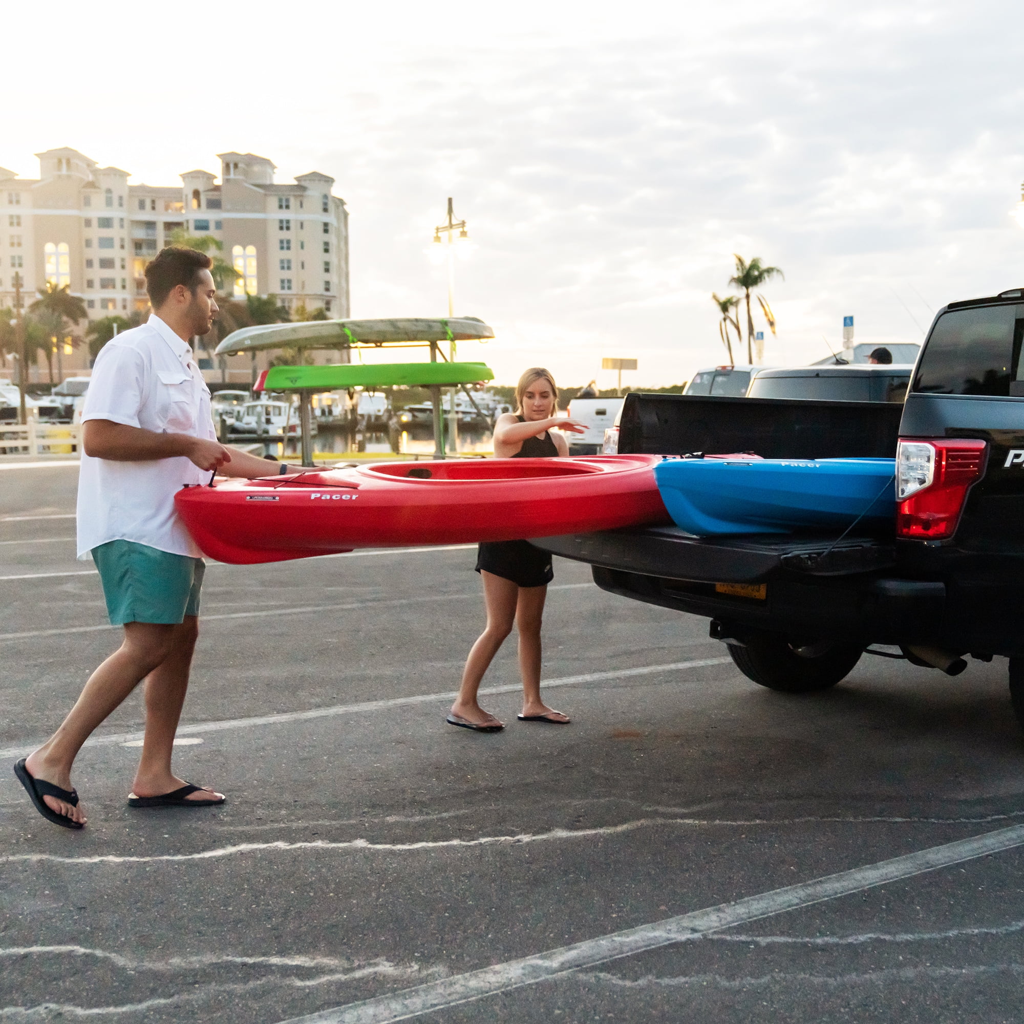 (2 pack) Lifetime Pacer 8 ft Sit-Inside Kayak, Fire Red *WP (91036)