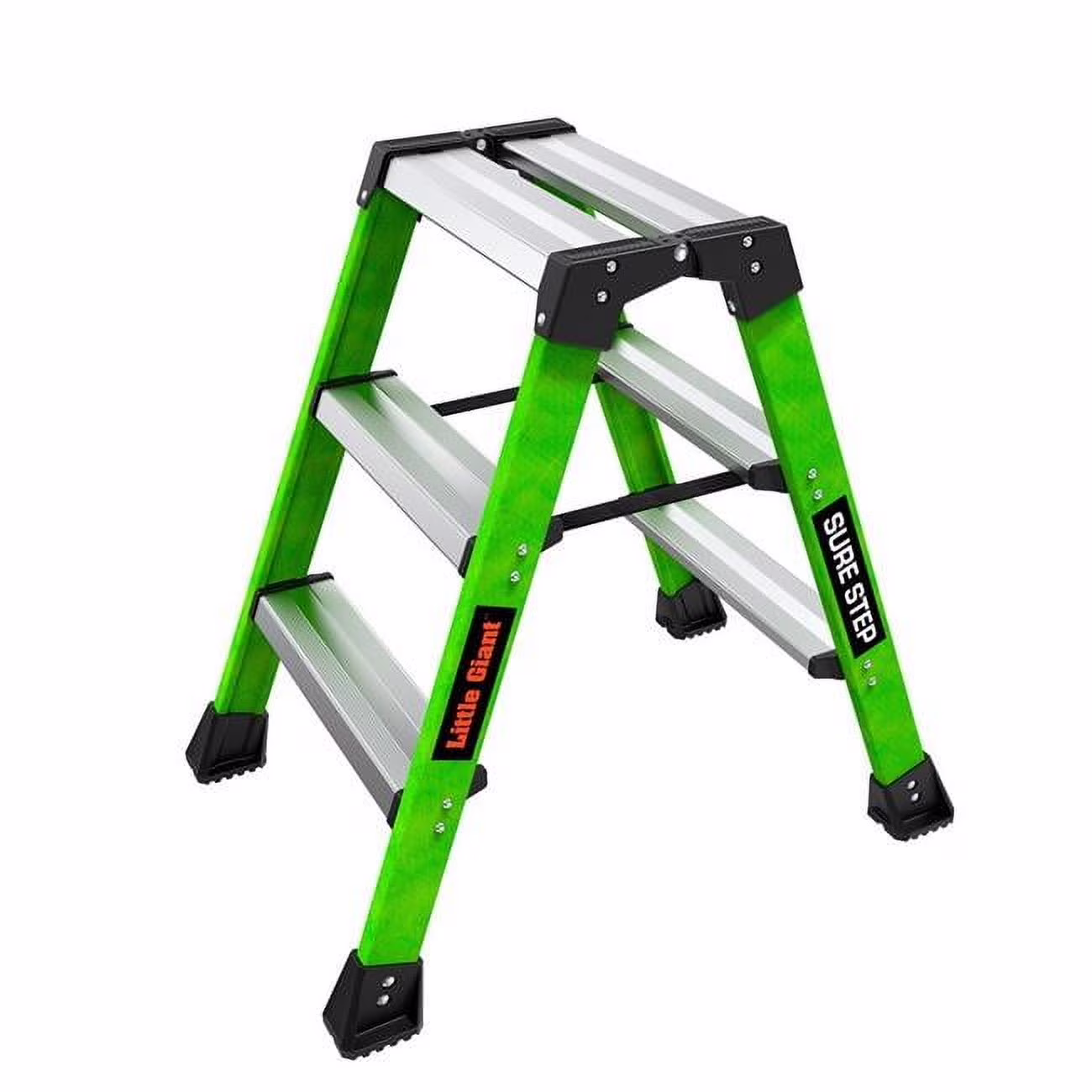 Little Giant Ladders B3145015 Sure Step Double Sided 3 Step Stool - 5 x 21 x 18 in. - Green