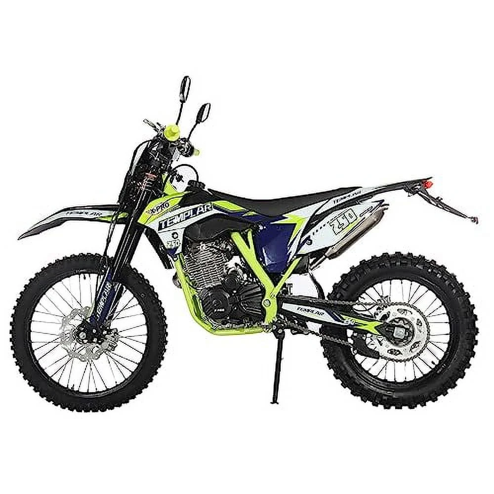 X-Pro Brand New Templar 250cc Zongshen Brand Engine Gas Dirt Bike Pit Bike with All Lights and 5-Speed Manual Transmission, Electric/Kick Start! Big 21