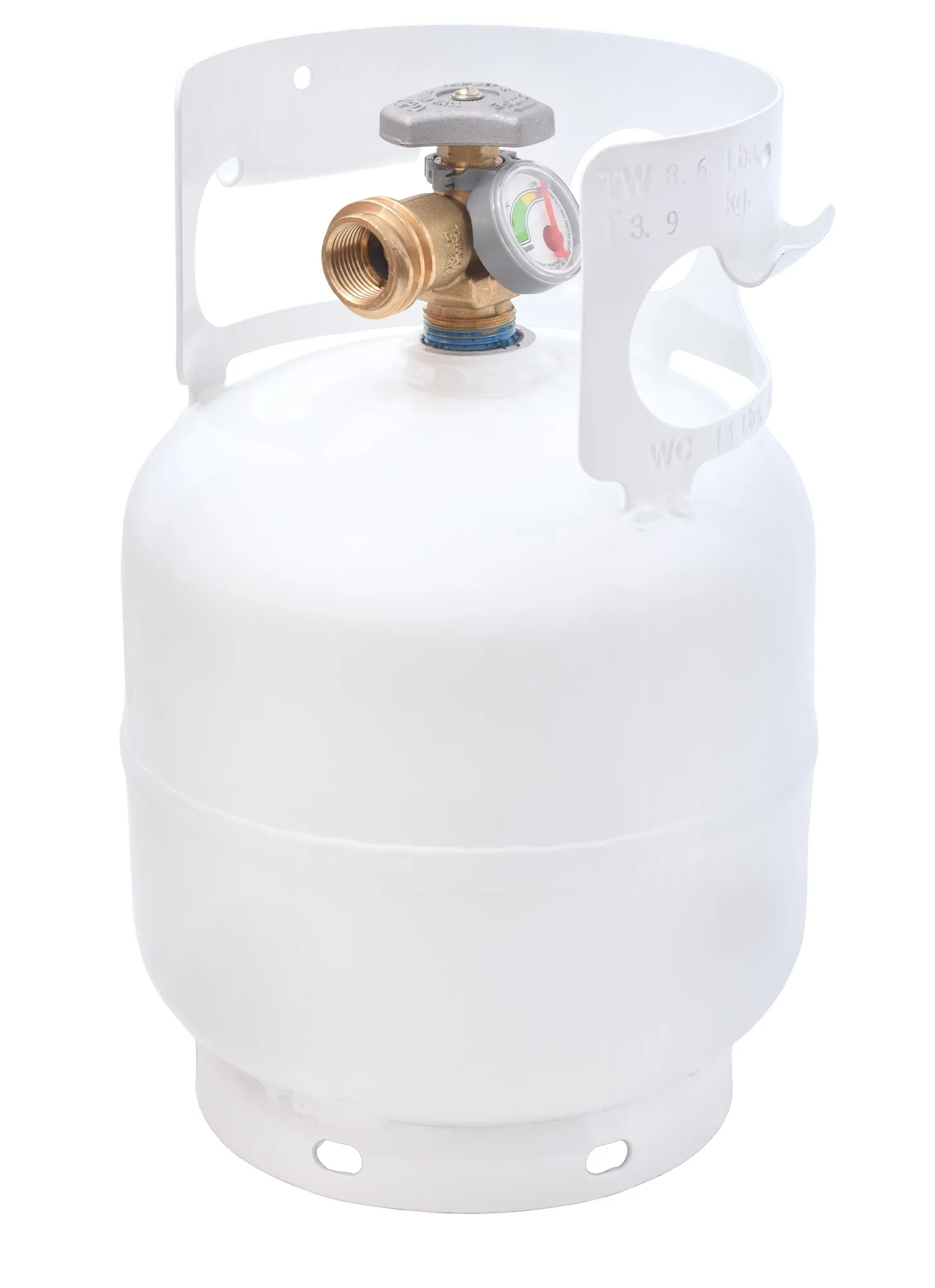 Flame King 5LB Empty Propane Tank LP Cylinder with OPD Valve and Built-in Gauge, Great for Camping