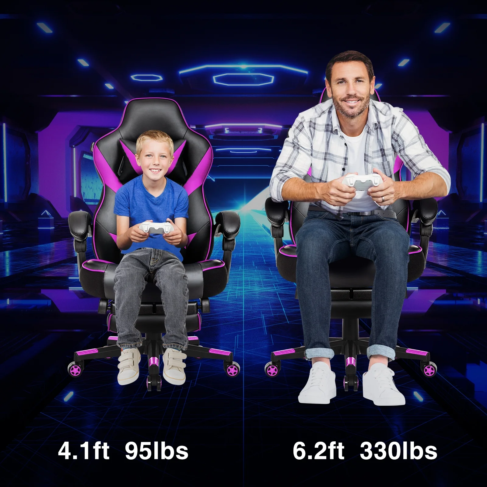 Elecwish Adjustable & Ergonomic Swivel Gaming Chair, White