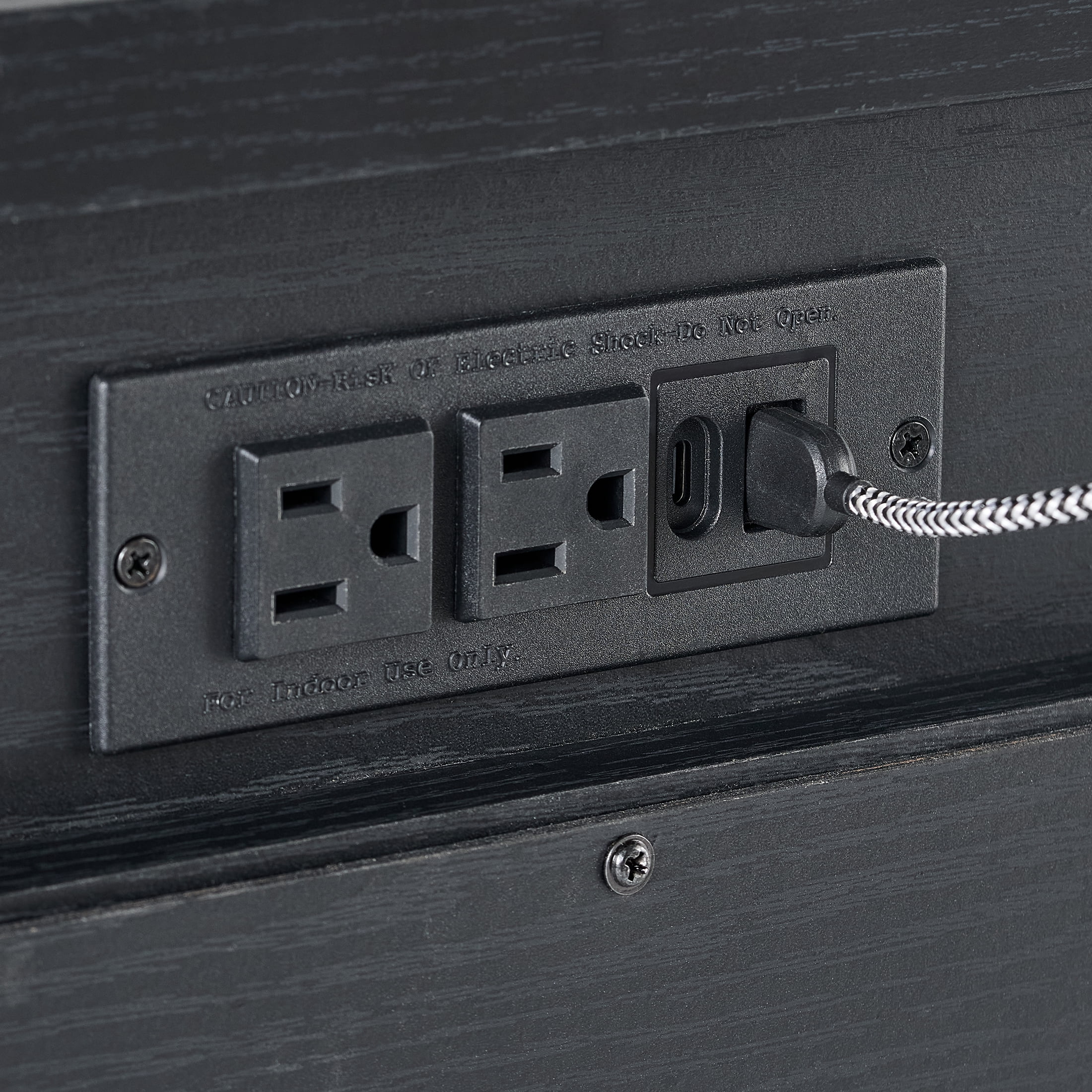 Better Homes & Gardens Lillian Fluted 2-Drawer Nightstand with USB, Natural Pine