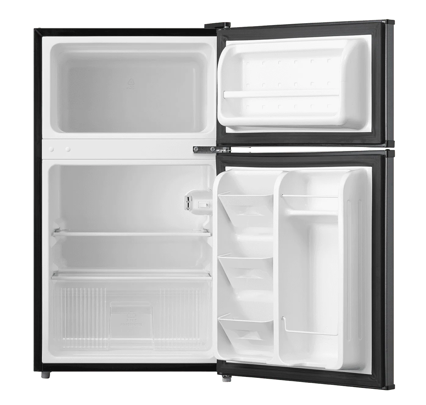 Arctic King 3.2 Cu ft Two Door Mini Fridge with Freezer, Stainless Steel, E-Star, ARM32D5ASL