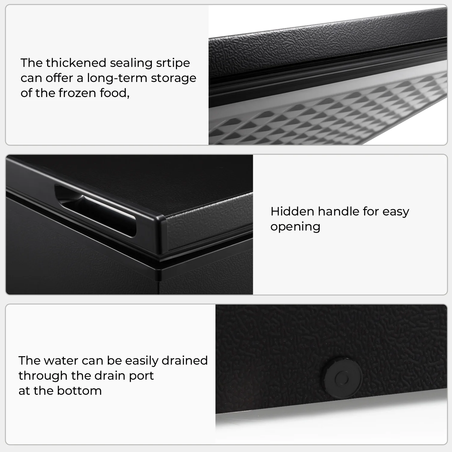 WAA 7.0 Cubic Feet Chest Freezer with 3 Removable Basket, Free Standing Top Open Door Compact Deep Freezer with Adjustable Temperature for Home/Kitchen/Office/Garage/Bar (7.0 Cu.Ft, Black)