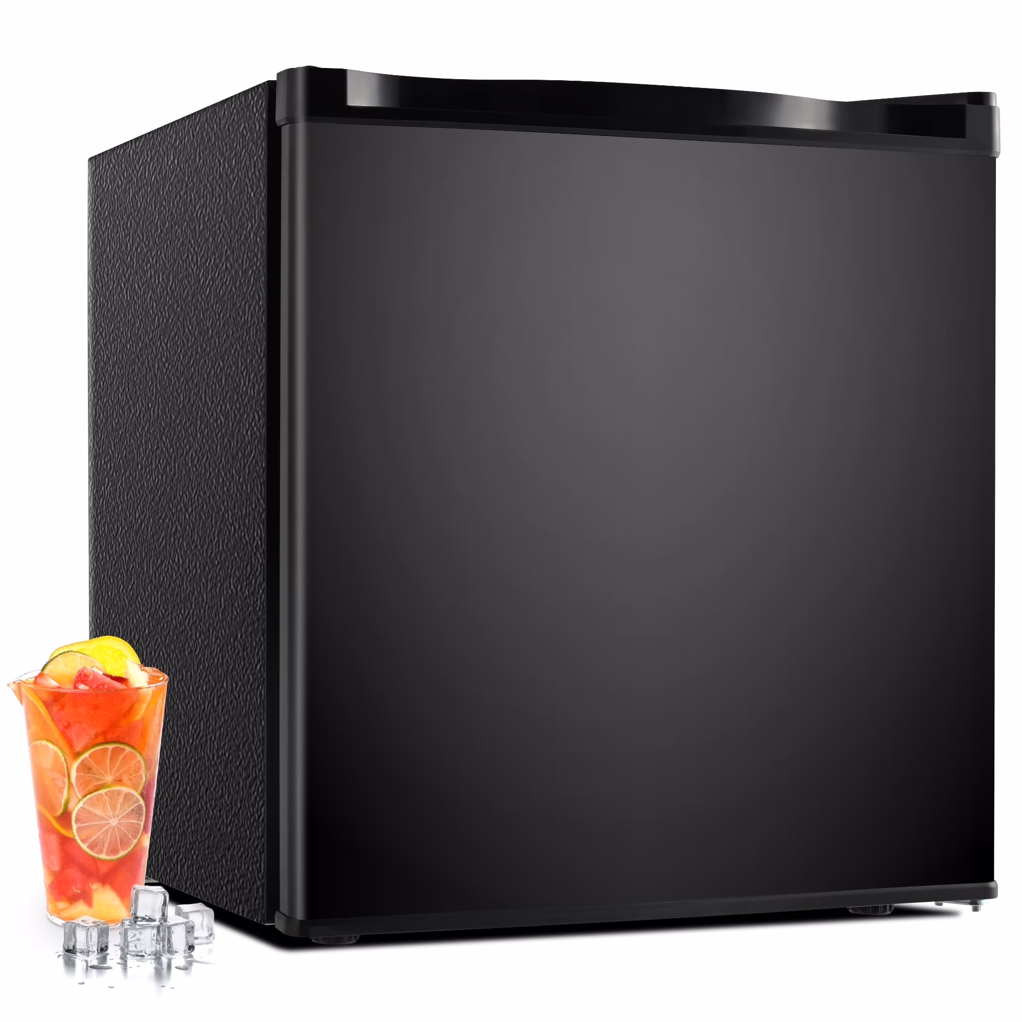 Simzlife 1.6 Cu.ft Mini Fridge with Freezer, Single Door Mini Refrigerator, Black