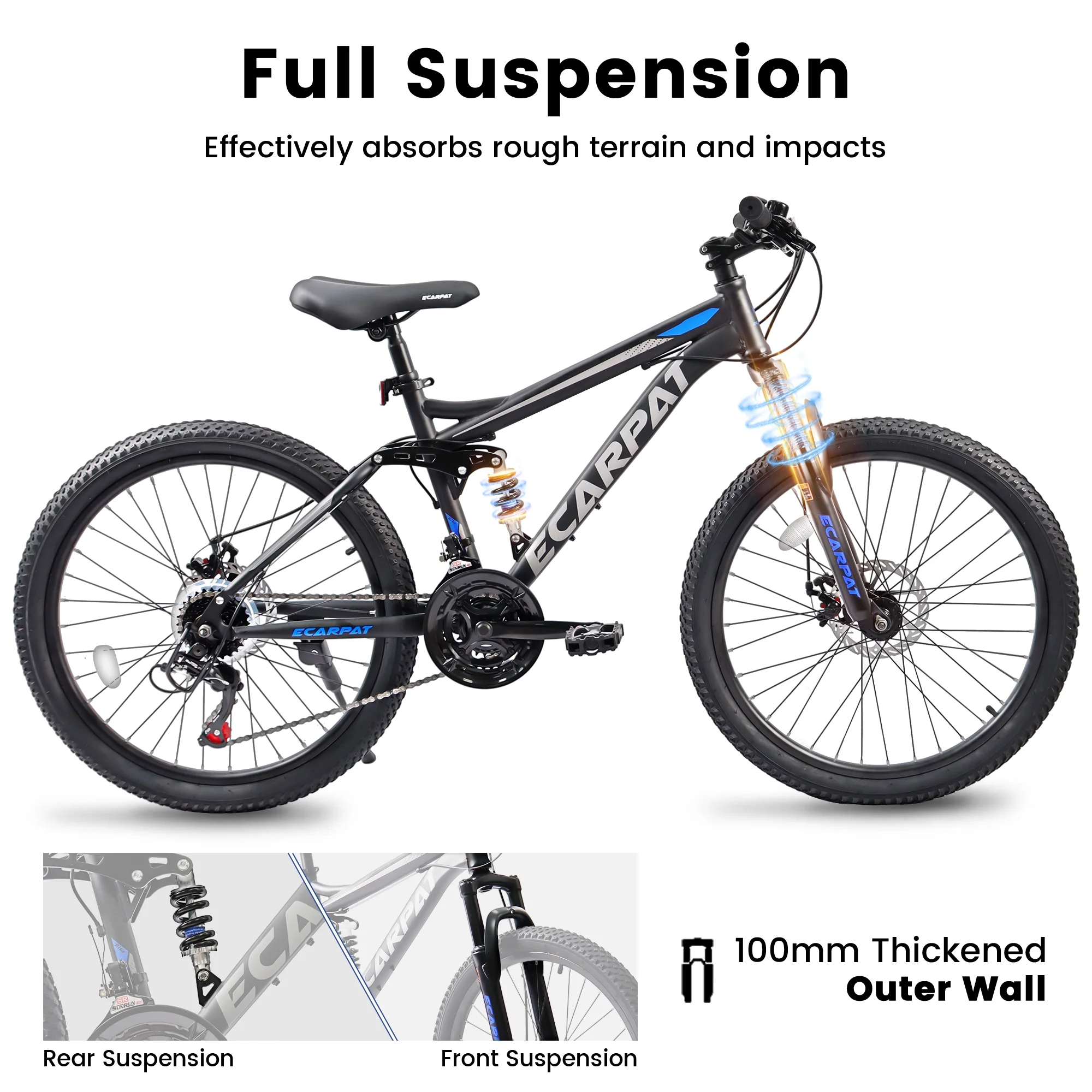 27.5-Inch Mountain Bike for Adults | 21-Speed Trail & City Bicycle with Disc Brakes | Gray