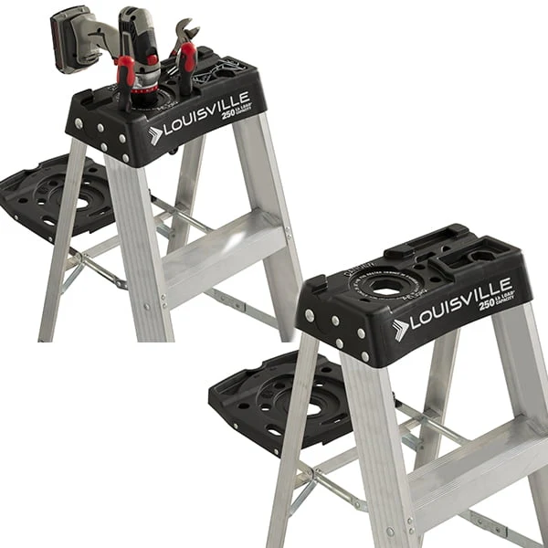 Louisville Ladder 6' Aluminum Step Ladder, 10' Reach, 250 lbs Load Capacity, W-2112-06S