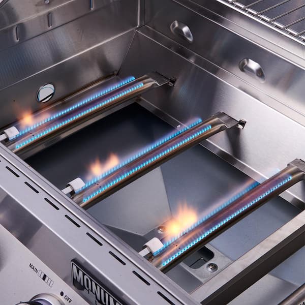 6-Burner Propane Gas Grill in Stainless with LED Controls, Side Burner and Rotisserie Kit