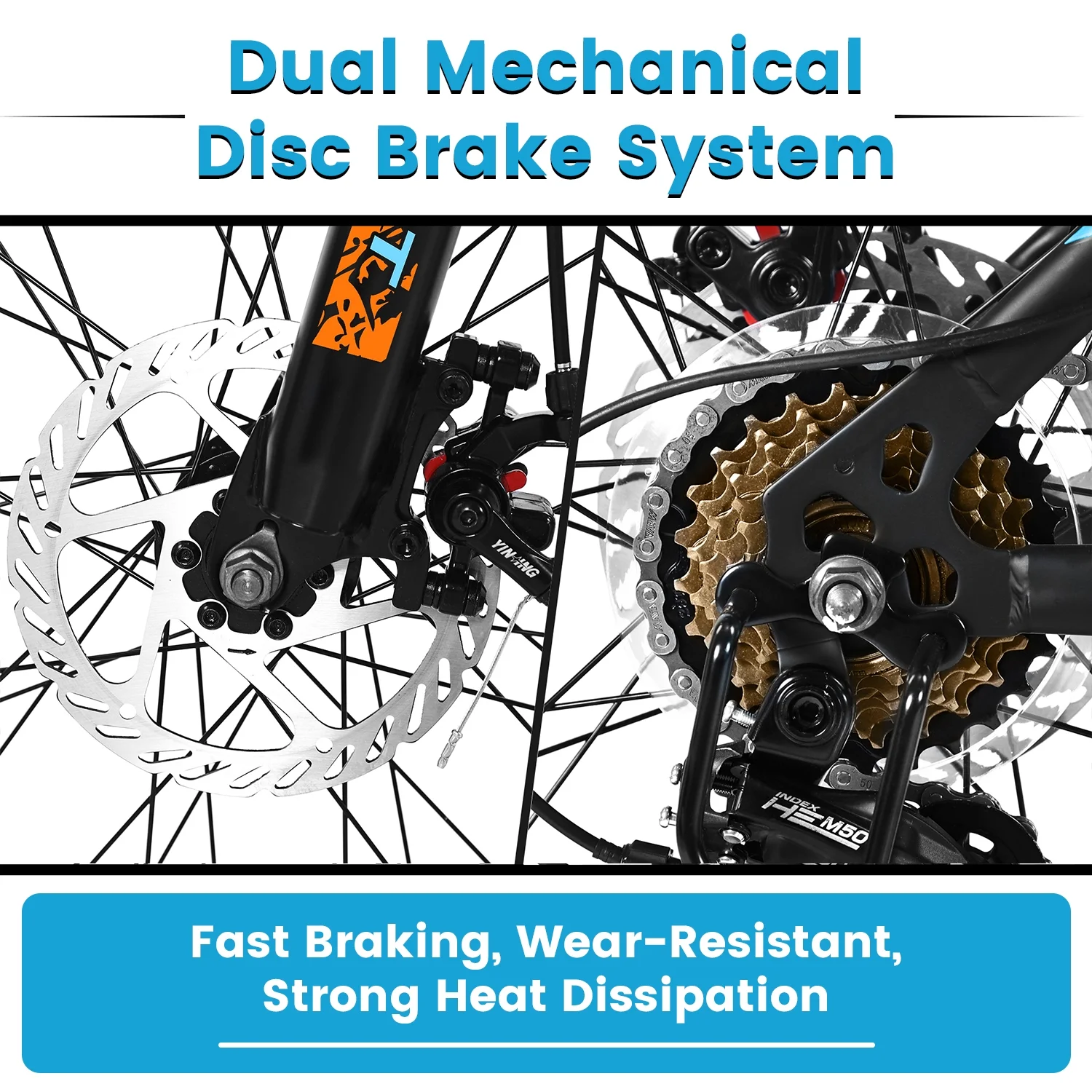 Ecarpat Mountain Bike, 24-Inch Wheels Bikes Shimano 21-Speed with High Carbon Steel Frame Mechanical Disc Brakes Front Suspension Fork for Youth Adults Multiple Colors