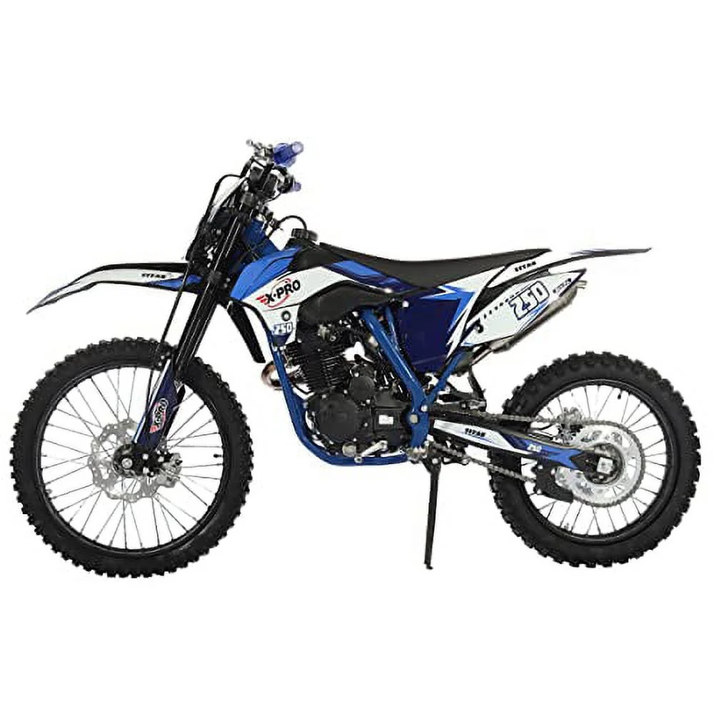 X-Pro Brand New Titan 250cc Gas Pit Dirt Bike with LED Headlight, 5-Speed Manual Transmission, Electric/Kick Start! Big 21