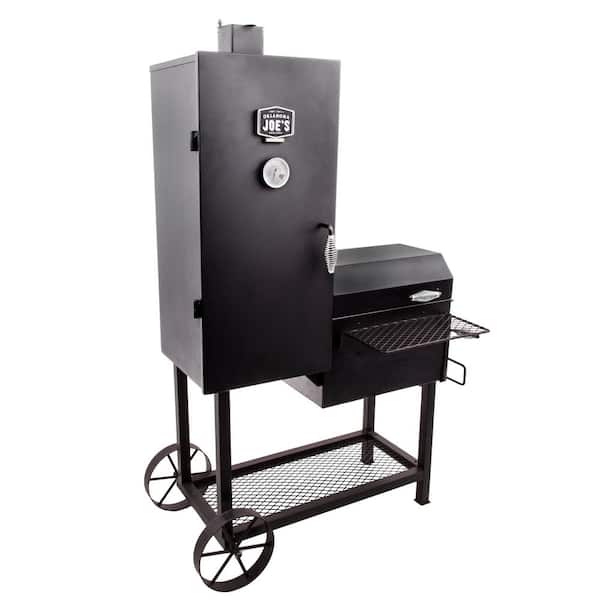 Bandera Vertical Offset Smoker and Charcoal Grill Combo in Black with 992 sq. in. Cooking Space