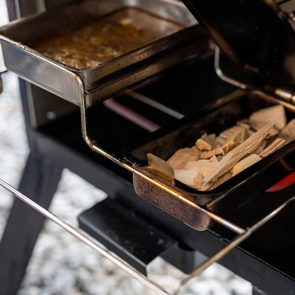 30 in. Dual Fuel Propane Gas and Charcoal Smoker in Black