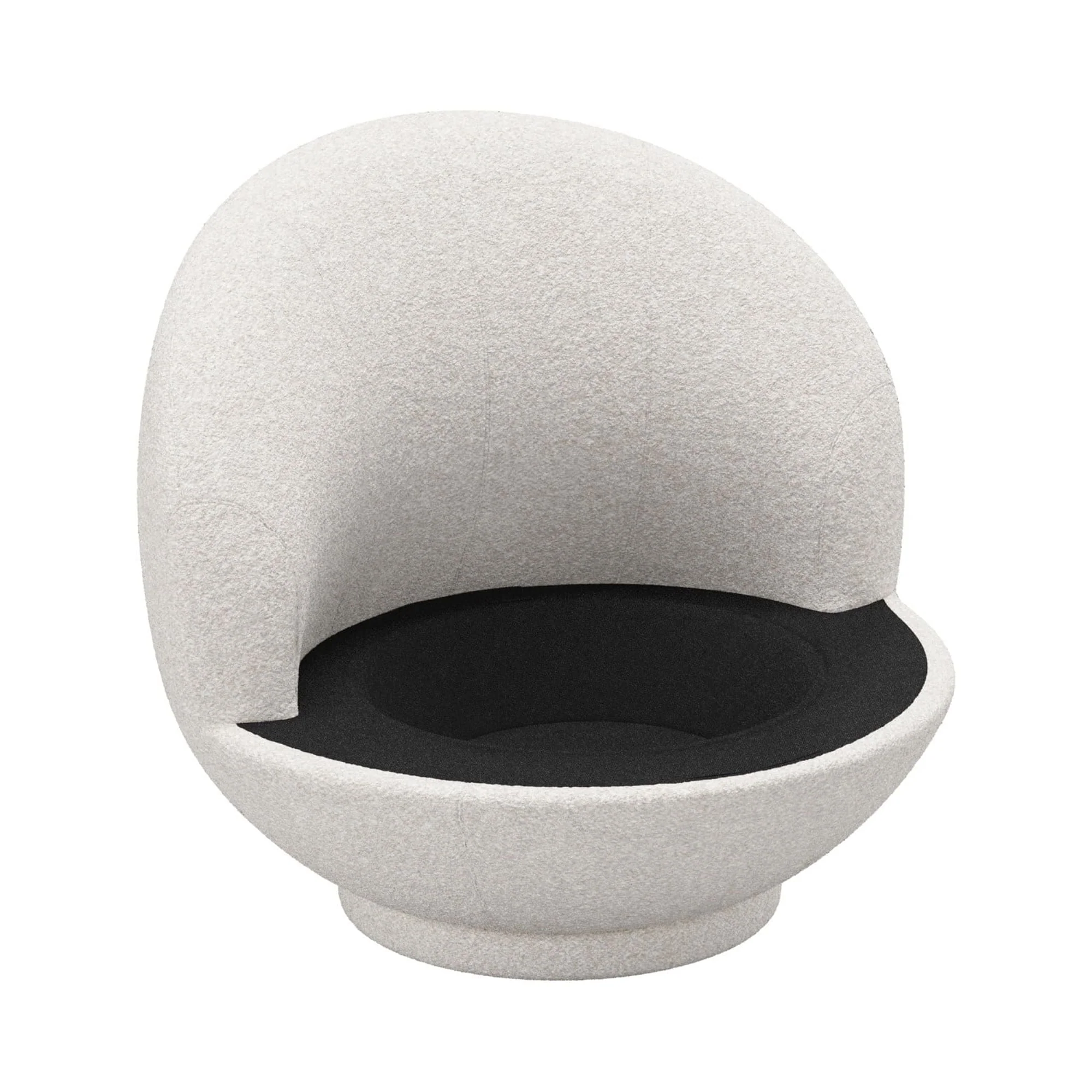 Hillsdale Boulder Upholstered Swivel Storage Chair, Ash White