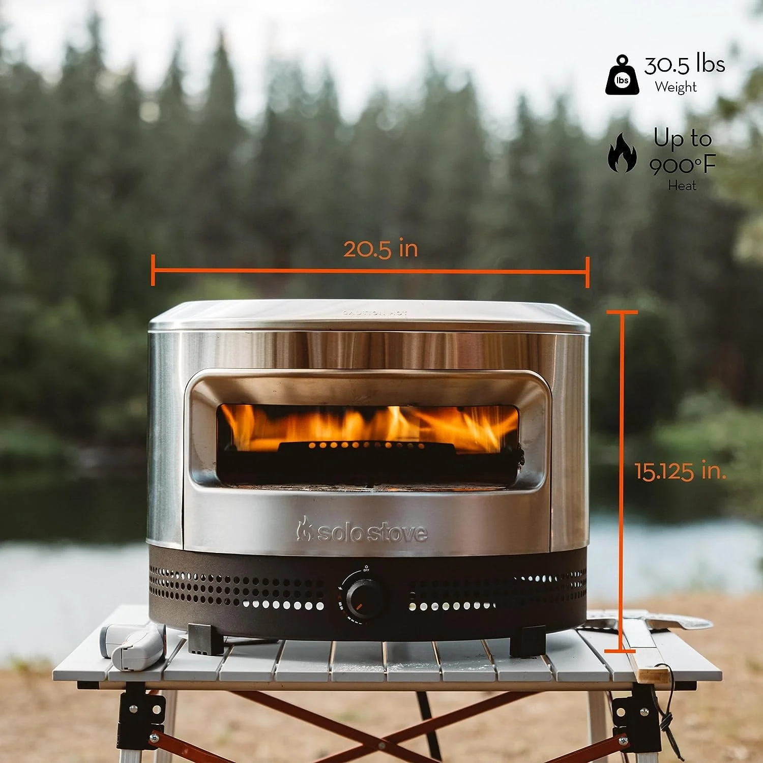 Solo Stove Pi Prime Gas Pizza Oven Outdoor | Portable, Stainless Steel Powerful Demi-Dome Heating, Cordierite Pizza Stone, Panoramic Opening, Perfect for Authentic Stone Baked Pizzas