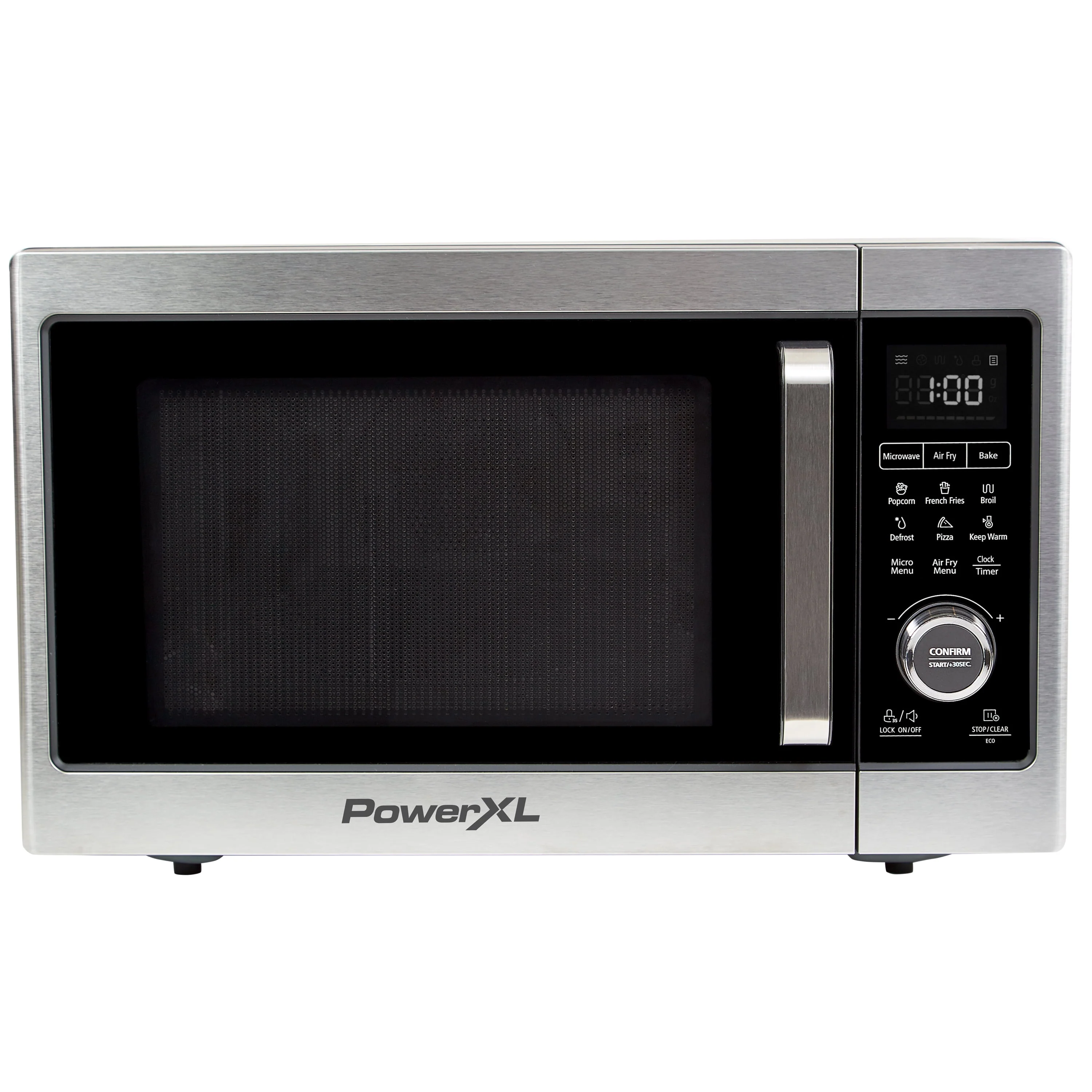 PowerXL Microwave Air Fryer Plus, Stainless Steel / Black, 1cu. ft.