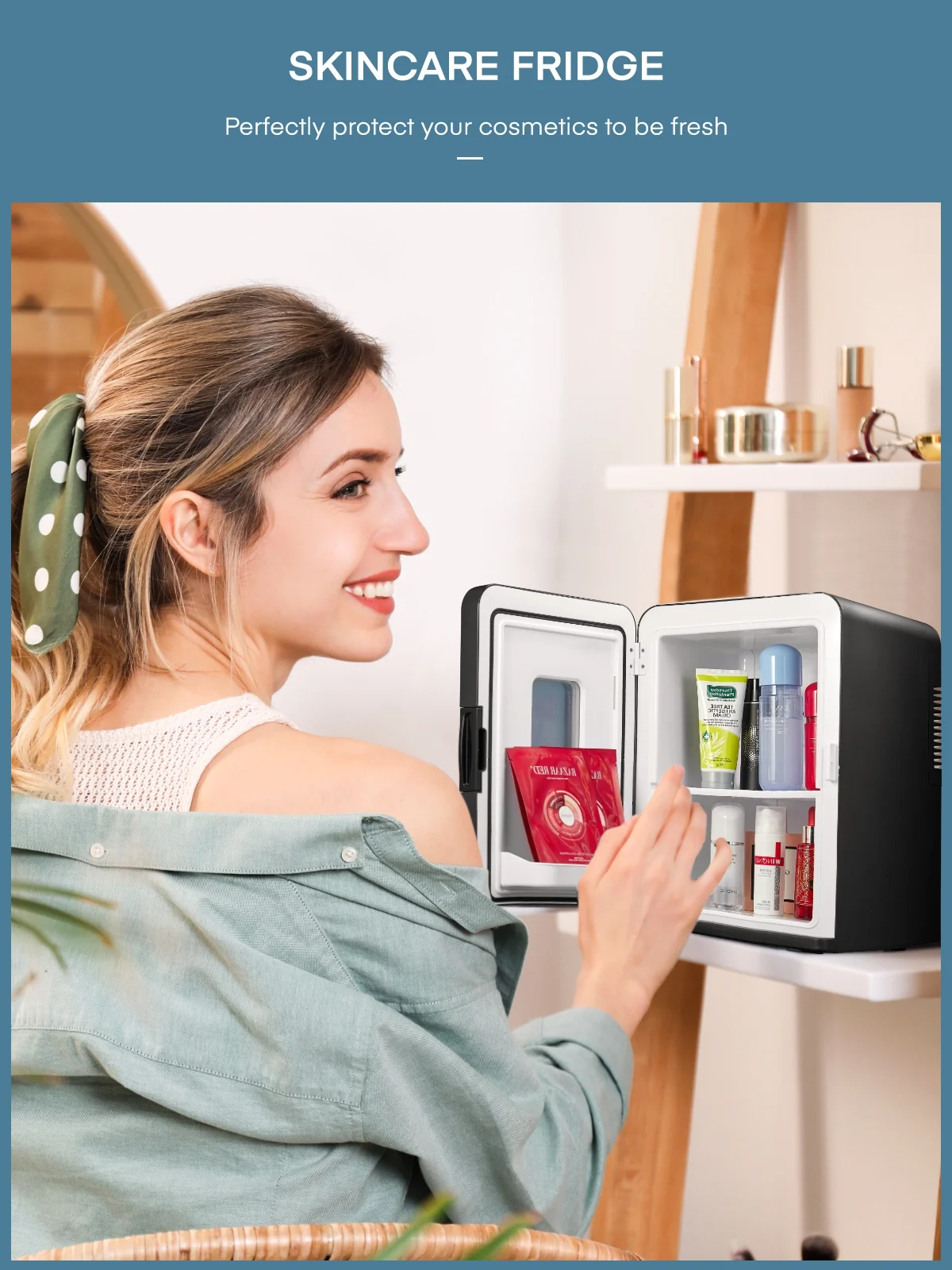 15L/21 Can Mini Fridge for Bedroom Refrigerator Cooler&Warmer, AC/DC, 1 Door, 11.8